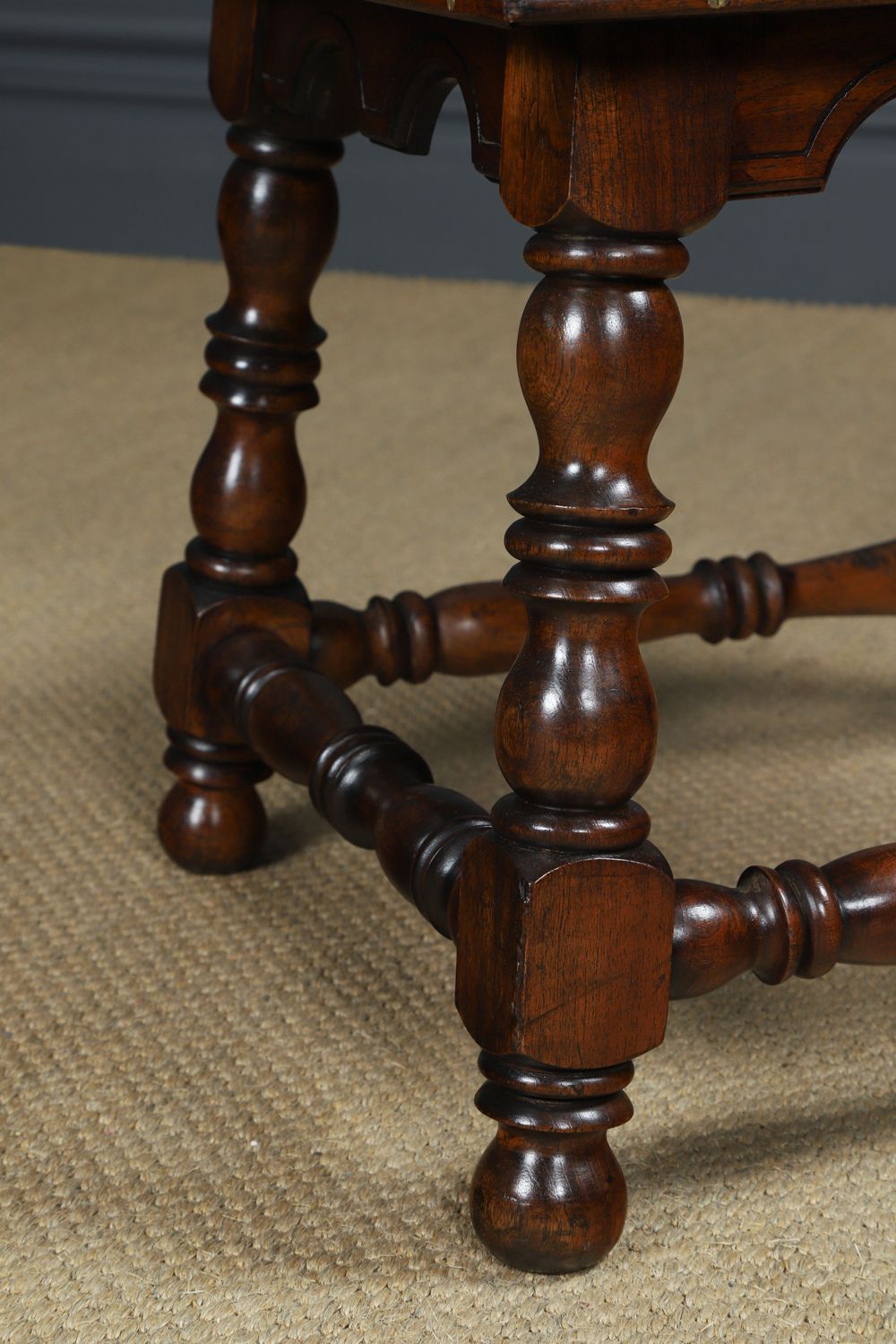 French Victorian Rectangular Walnut Small Occasional / Side / Coffee Somerset Map Table (Circa 1890) photo vintage