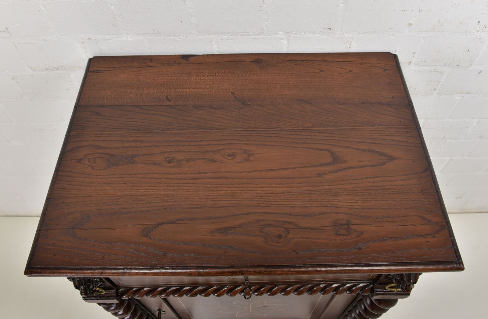 Antique! Narrow Tall Chest Of Drawers Flemish Circa 1780 Oak Walnut Cabinet Vertiko photo vinterior