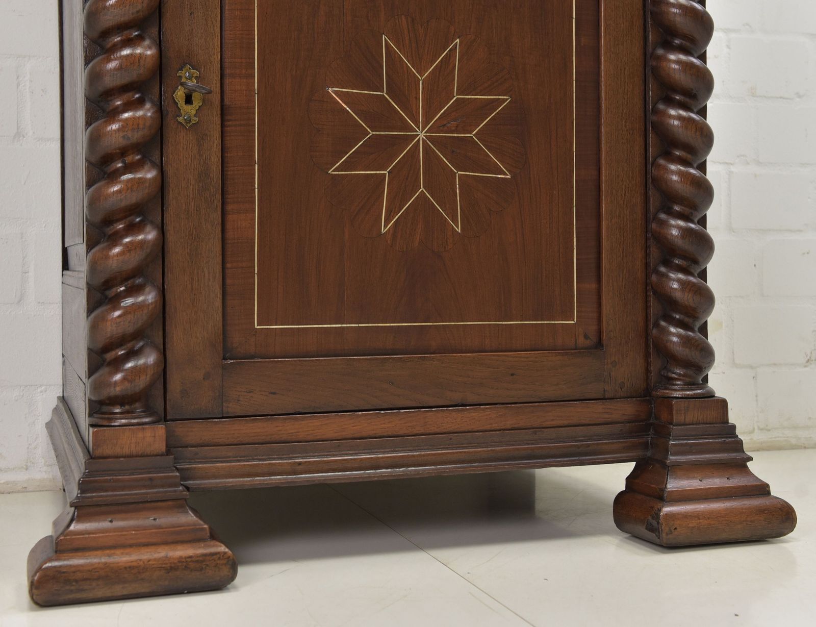 photo for sale Antique! Narrow Tall Chest Of Drawers Flemish Circa 1780 Oak Walnut Cabinet Vertiko