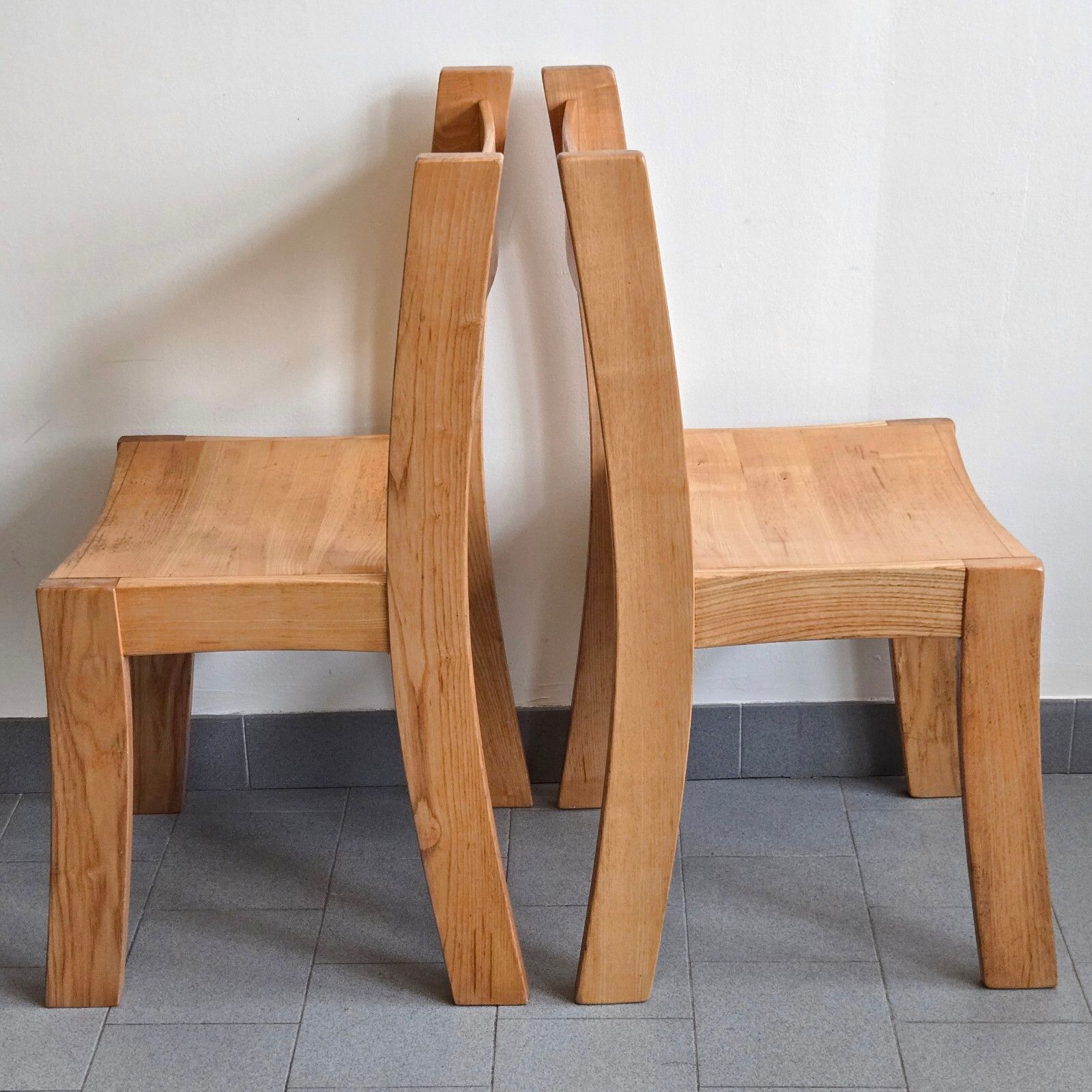 Gorgeous Pair Of Vintage 1970 Elm Chairs Dlg Charlotte Perriand Chapo