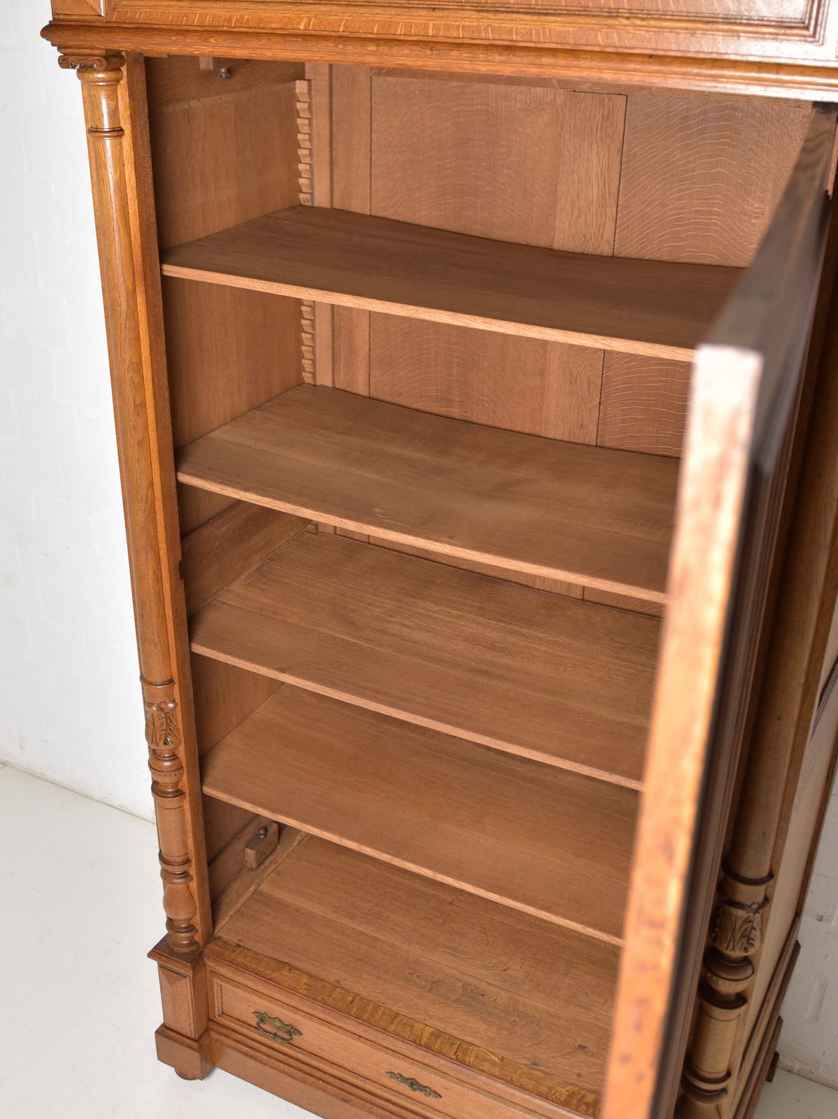 One Door Wardrobe Restored Wilhelminian Era Oak Shelving Unit photo Furniture