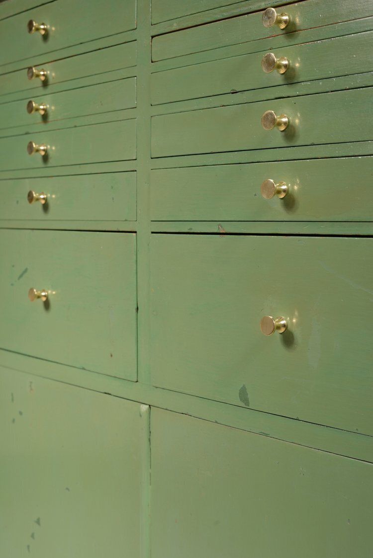 photo furniture An Edwardian Green Painted Dentistry Chest Cabinet   C.1905