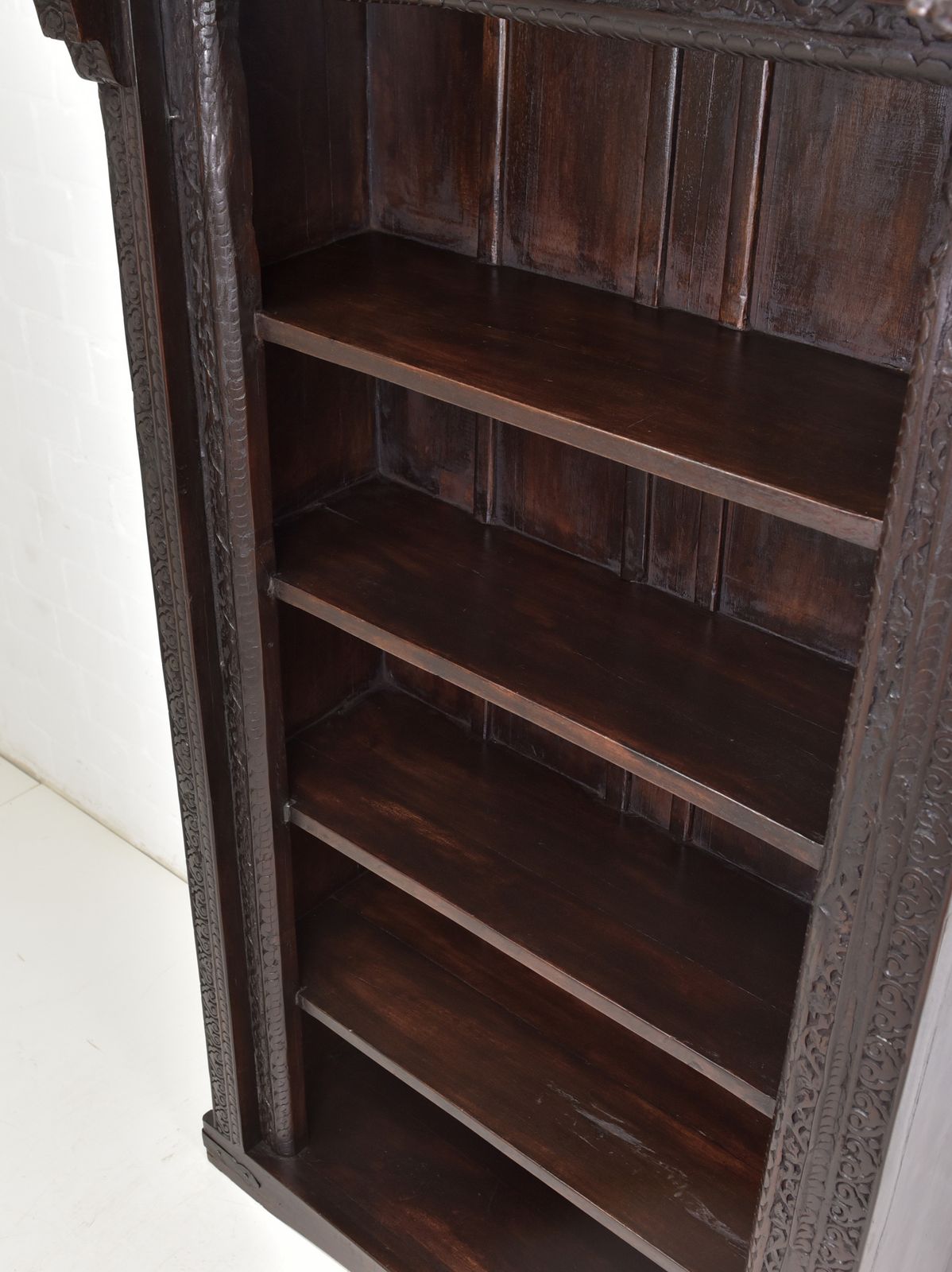 Indian Shelf Restored Around 1840. Rajasthan Colonial Furniture Made Of Solid Teak. photo for sale