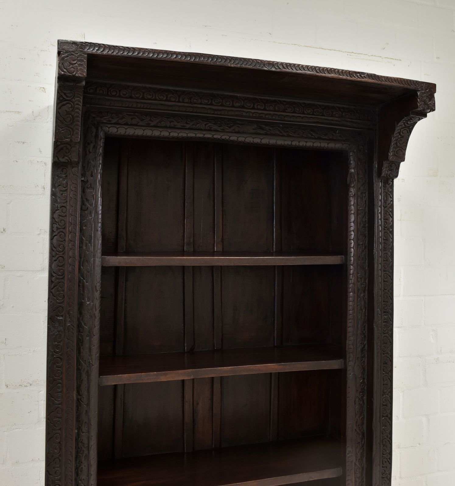 Indian Shelf Restored Around 1840. Rajasthan Colonial Furniture Made Of Solid Teak. photo vintage