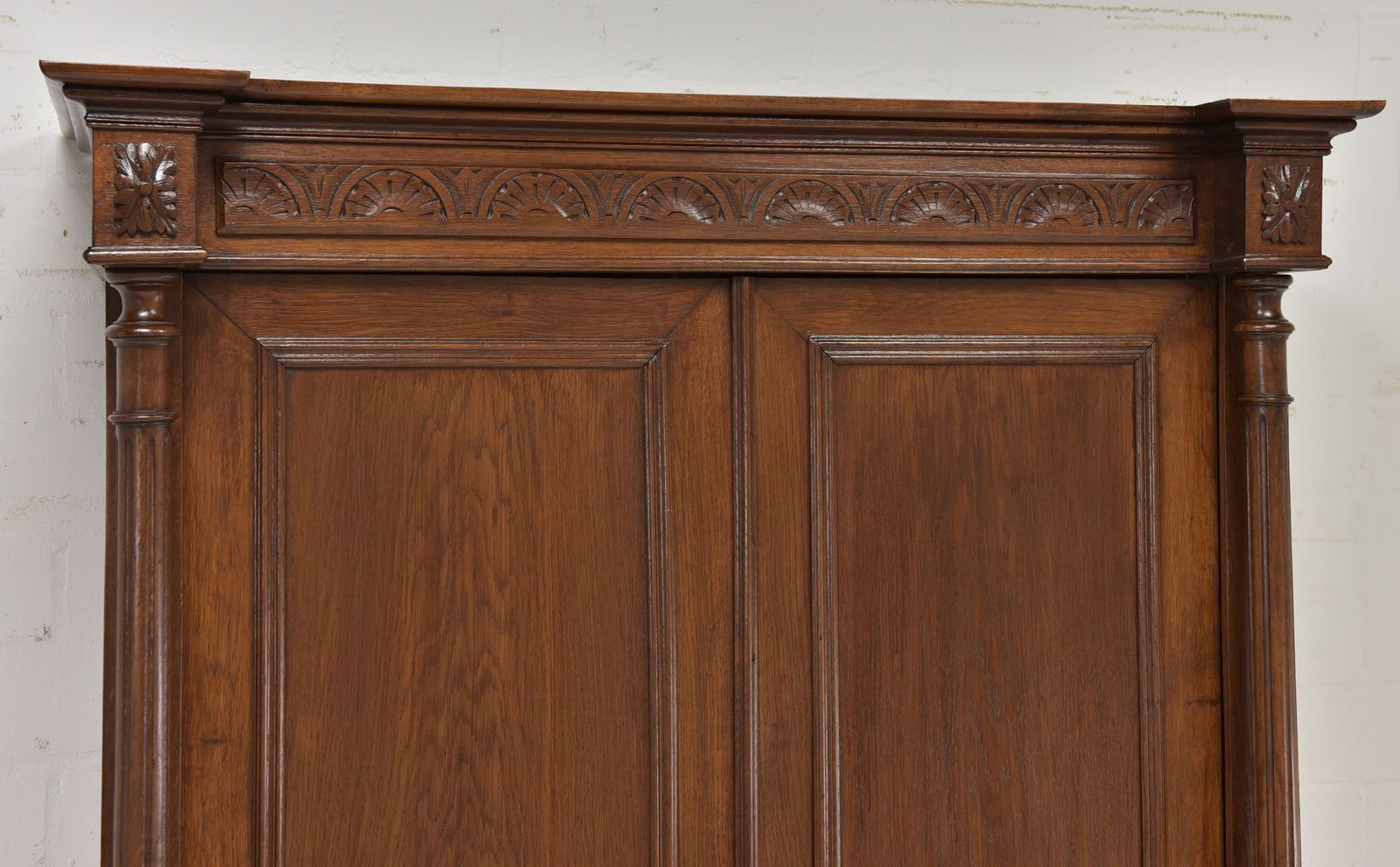 Wardrobe Restored Wilhelminian Style Around 1890, Solid Oak Hall Cupboard photo vintage