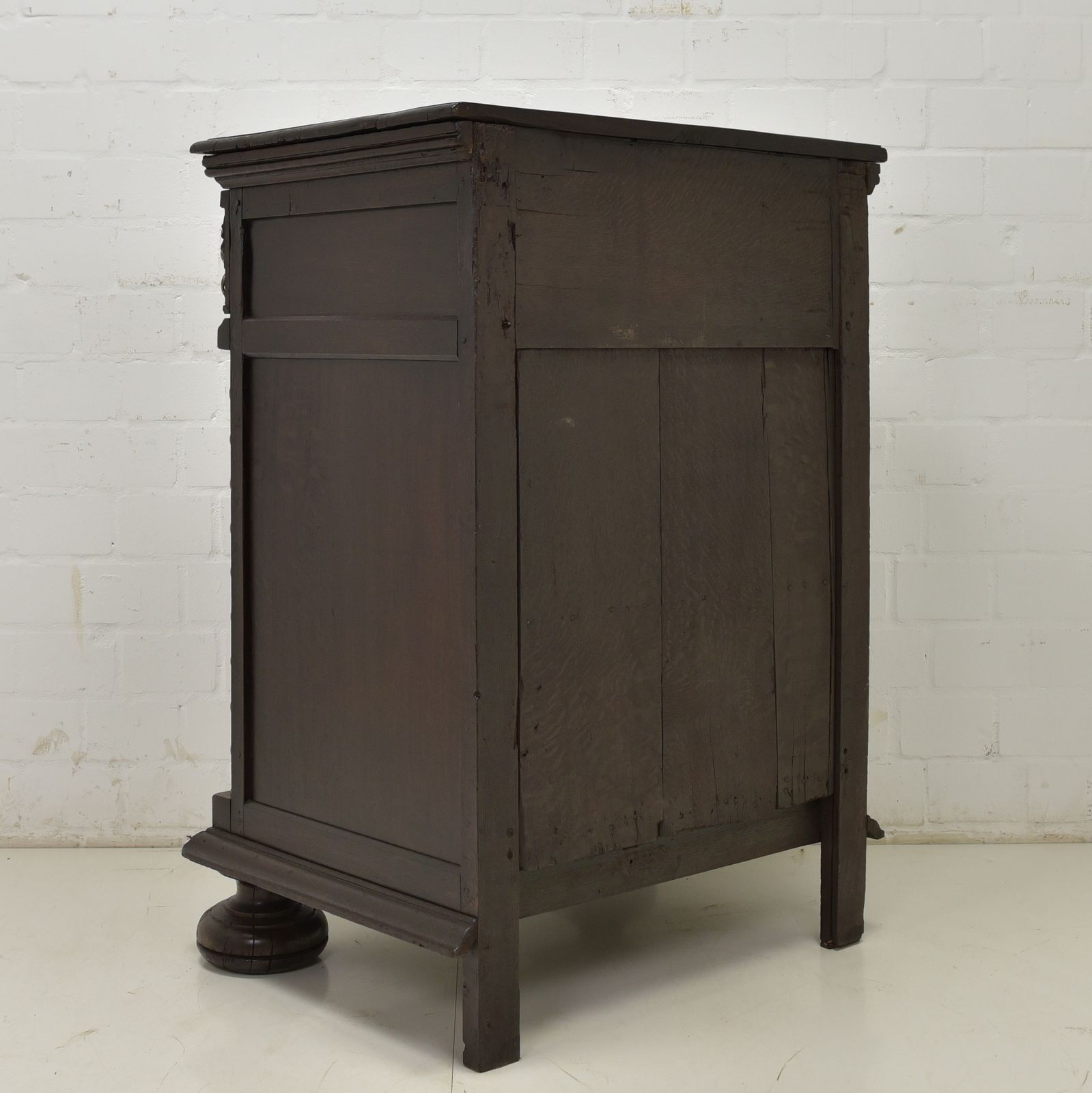 1354.0 Antique! Narrow Tall Chest Of Drawers Flemish Circa 1780 Oak Walnut Cabinet Vertiko photo