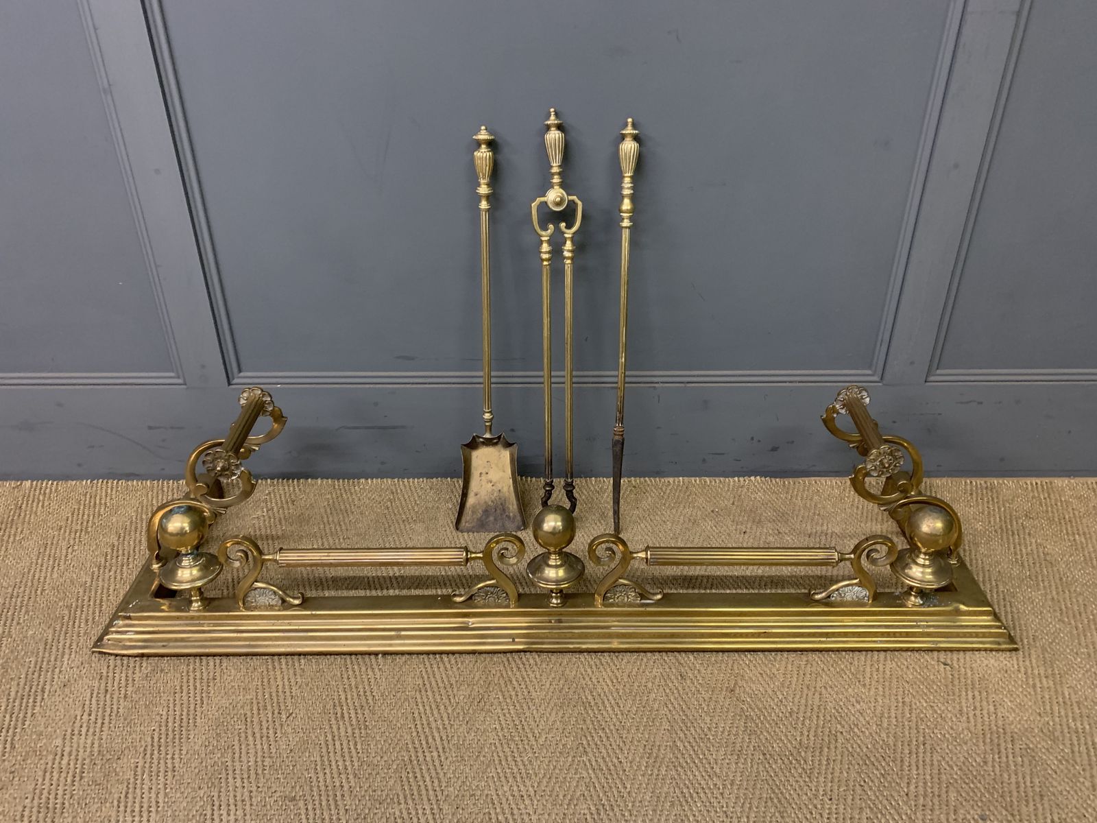 Victorian Brass Fender Set