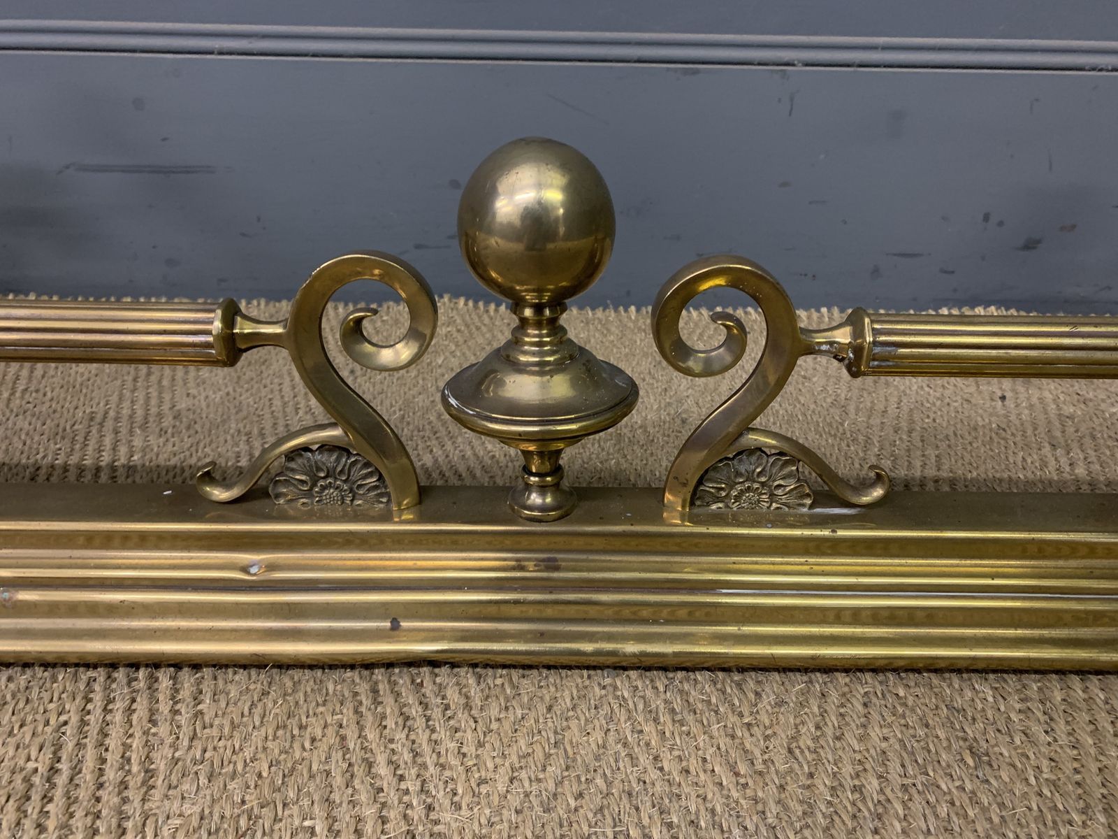 Victorian Brass Fender Set photo vintage