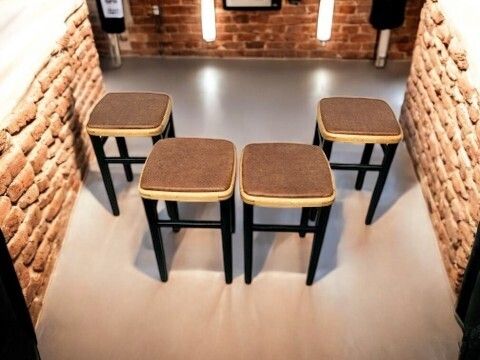 Vintage Wooden Stool   Set Of 4 photo buy