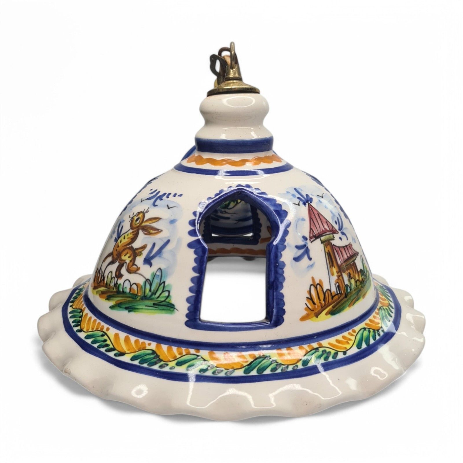 Vintage Ceramic Porcelain Lamp Shade Ceiling Light Shade Hand Painted Retro