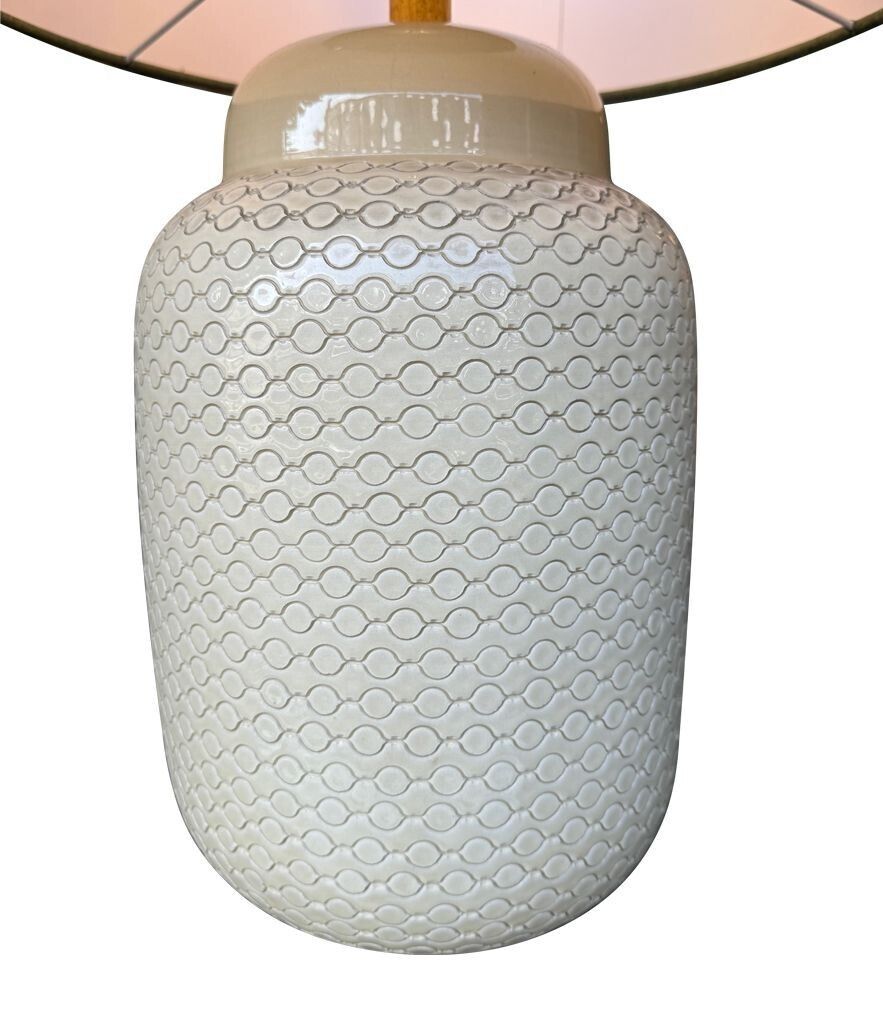 A Large 1970s Italian Cream Ceramic Lamp By Tommaso Barbi photo for sale