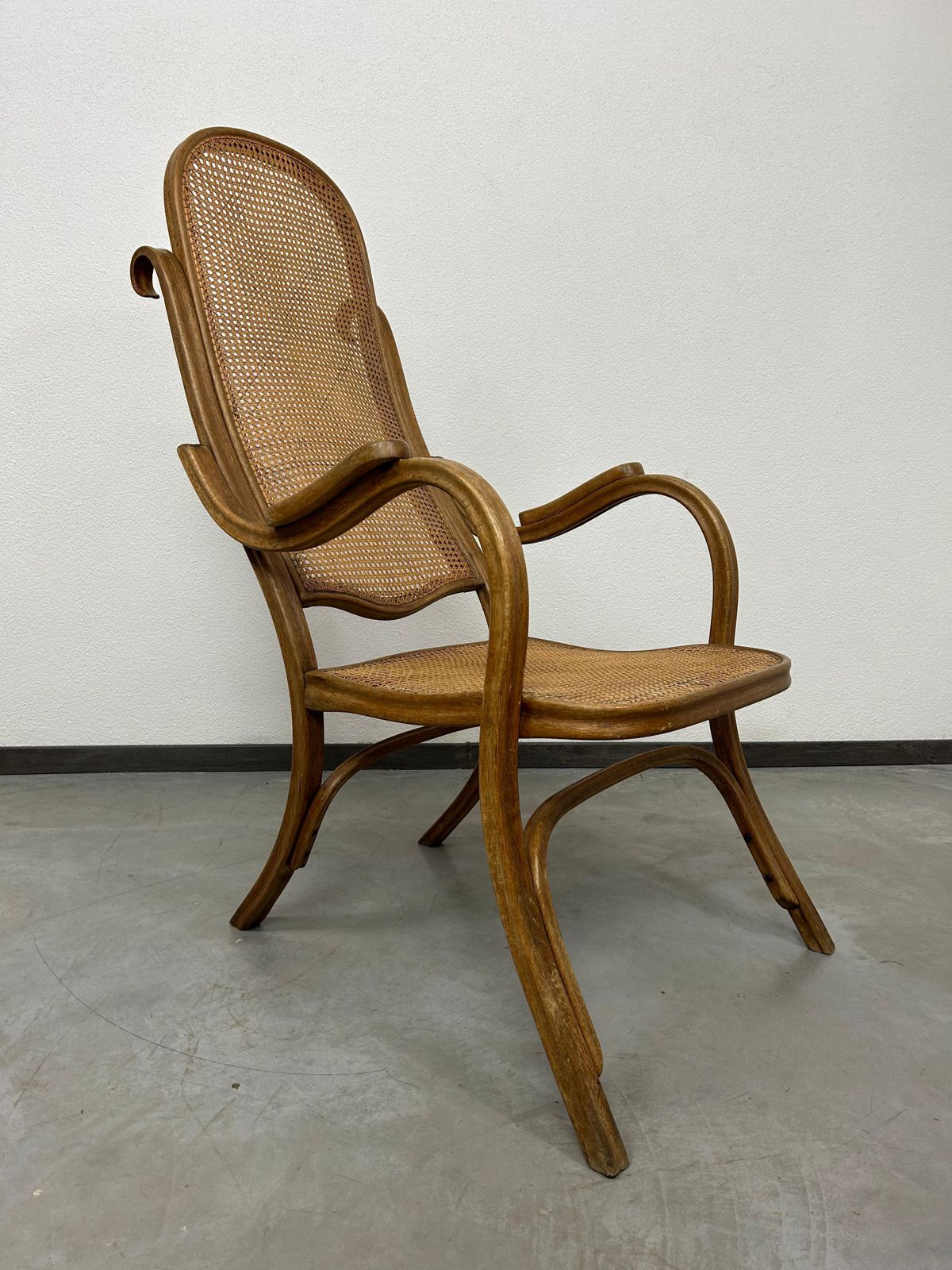 Easy Armchair No.1 With Rattan Seat By Thonet photo for sale