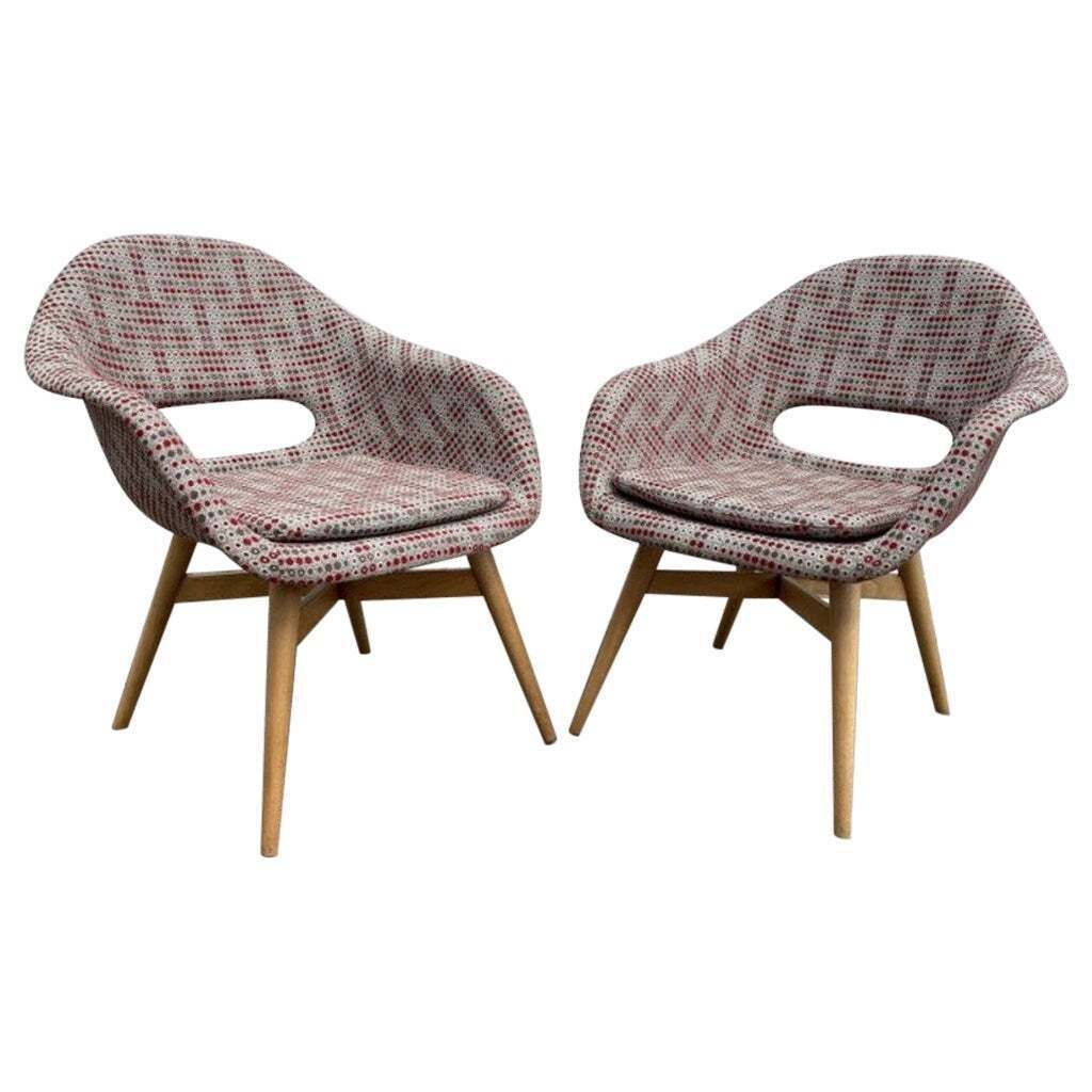 Vintage Fiberglass Armchairs By Miroslav Navrátil