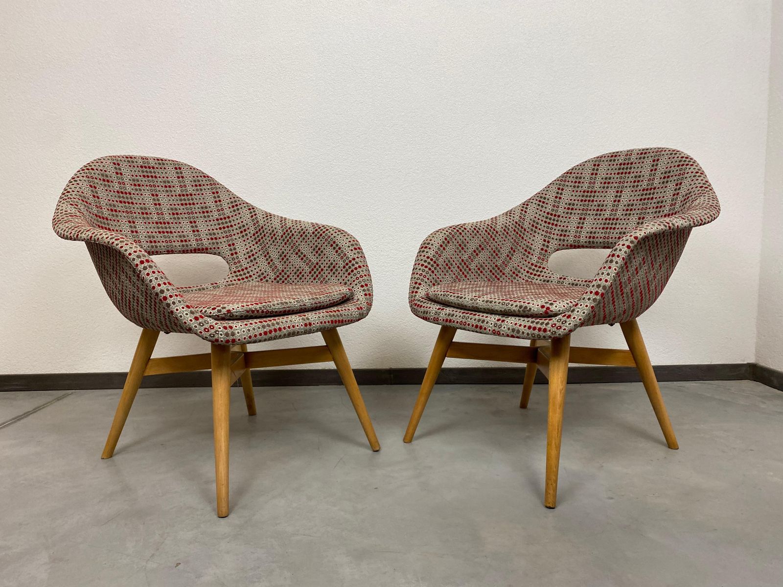 Vintage Fiberglass Armchairs By Miroslav Navrátil photo for sale