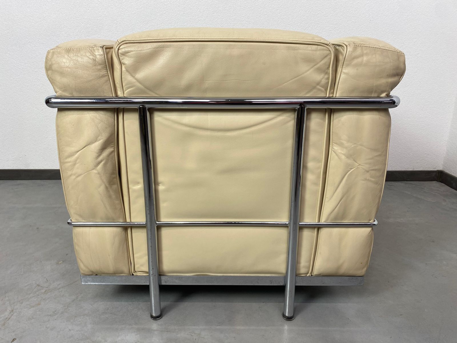 Furniture White Leather Club Chairs Lc2 By Le Corbusier For Cassina photo