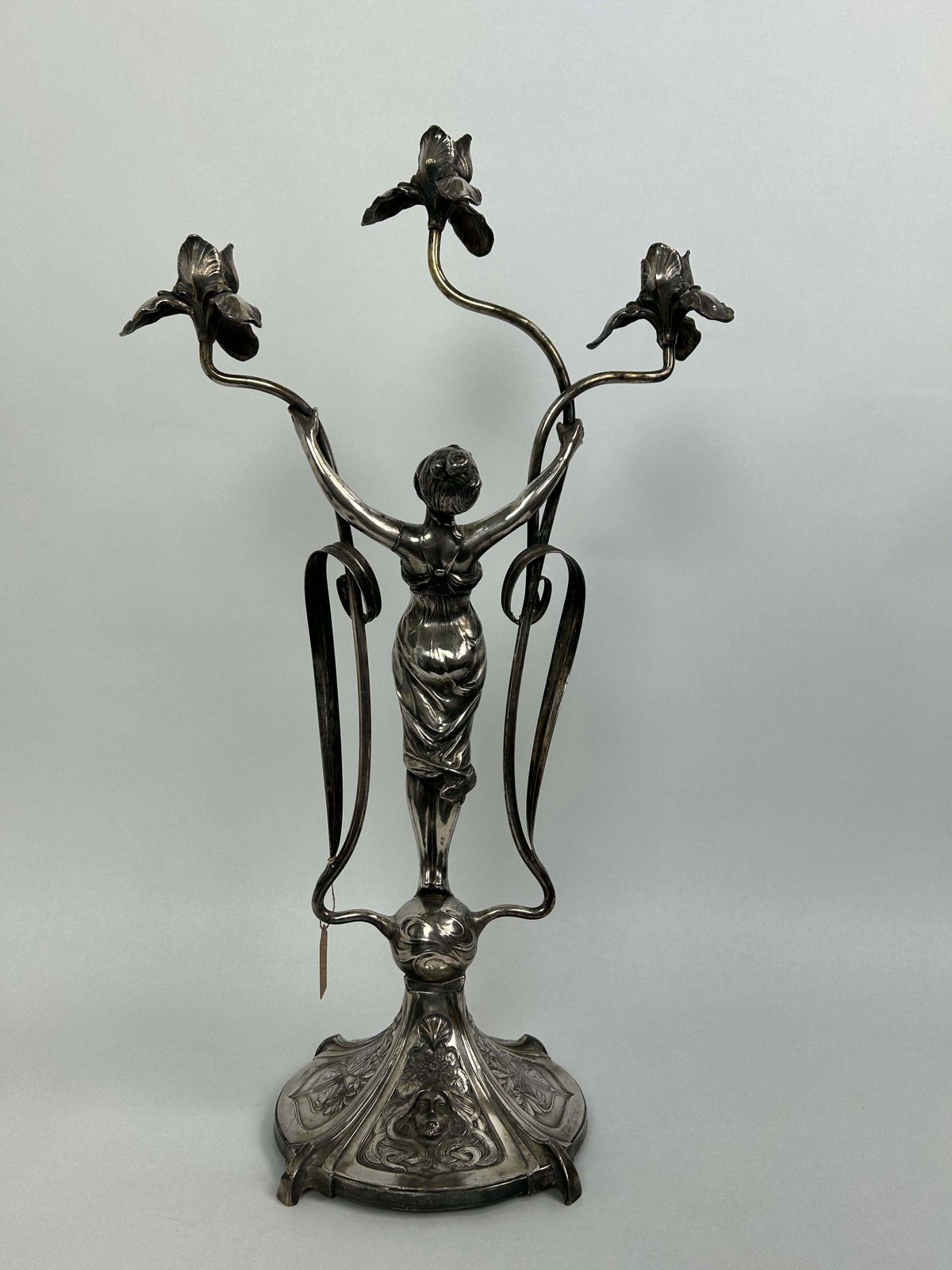 Large Figural Candlestick With Nymph Femme Fatale photo vinterior