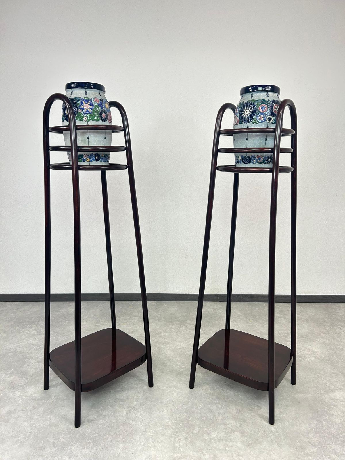Pair Of Secession Plant Stands No.1109 By J&J Kohn photo furniture