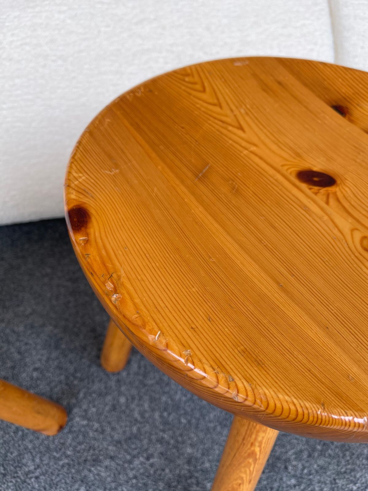Pair Of Pine Stool Attributed To Charlotte Perriand, France, 1960s photo Furniture