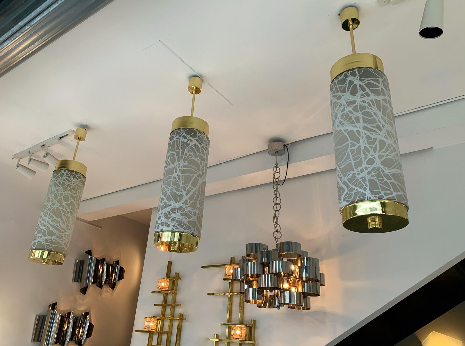 Ceiling Pendants Chandelier Brass Murano Glass By Esperia, Italy, 1990s photo furniture