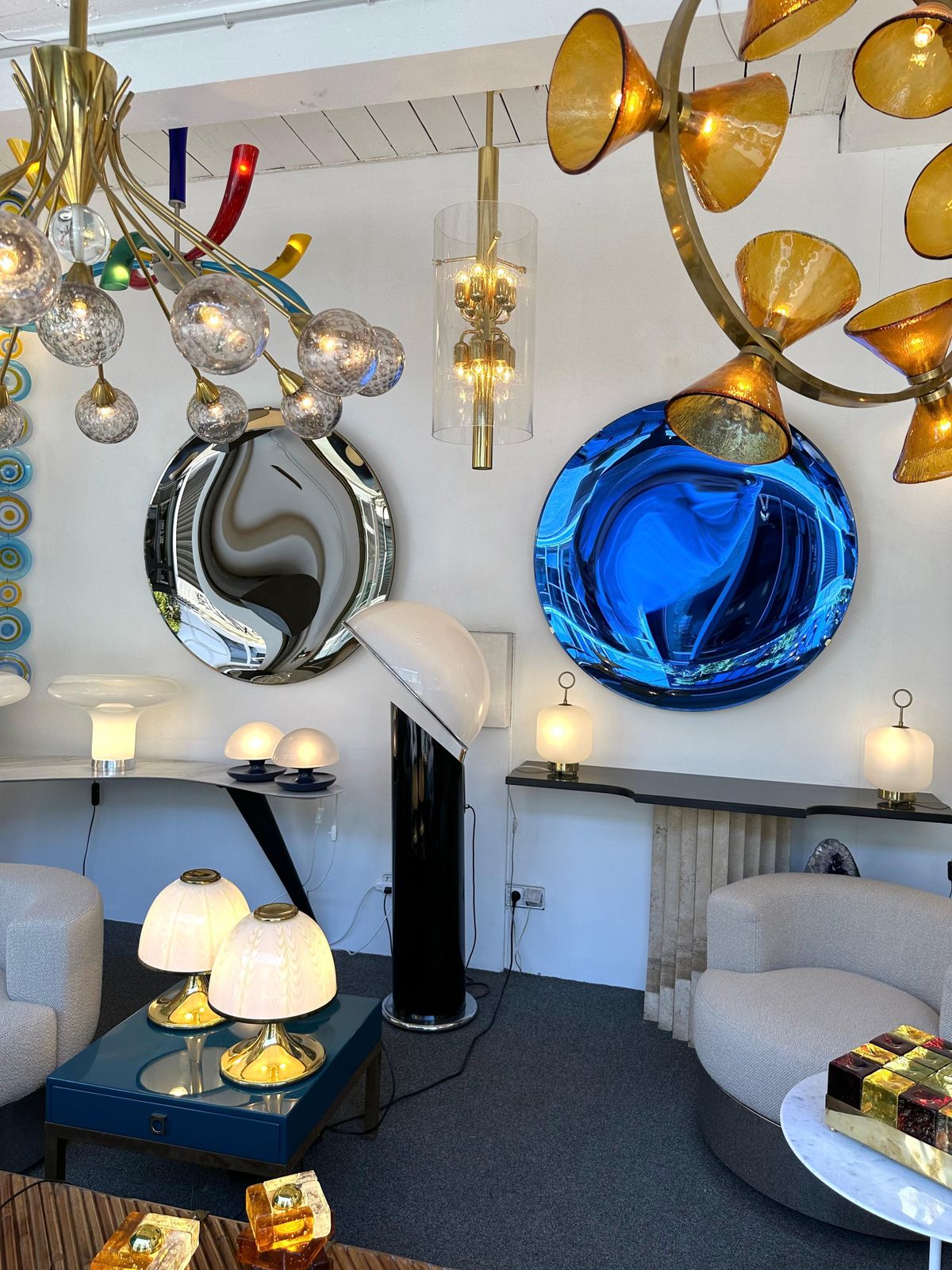 Brass And Glass Tube Chandelier. Italy, 1970s photo furniture