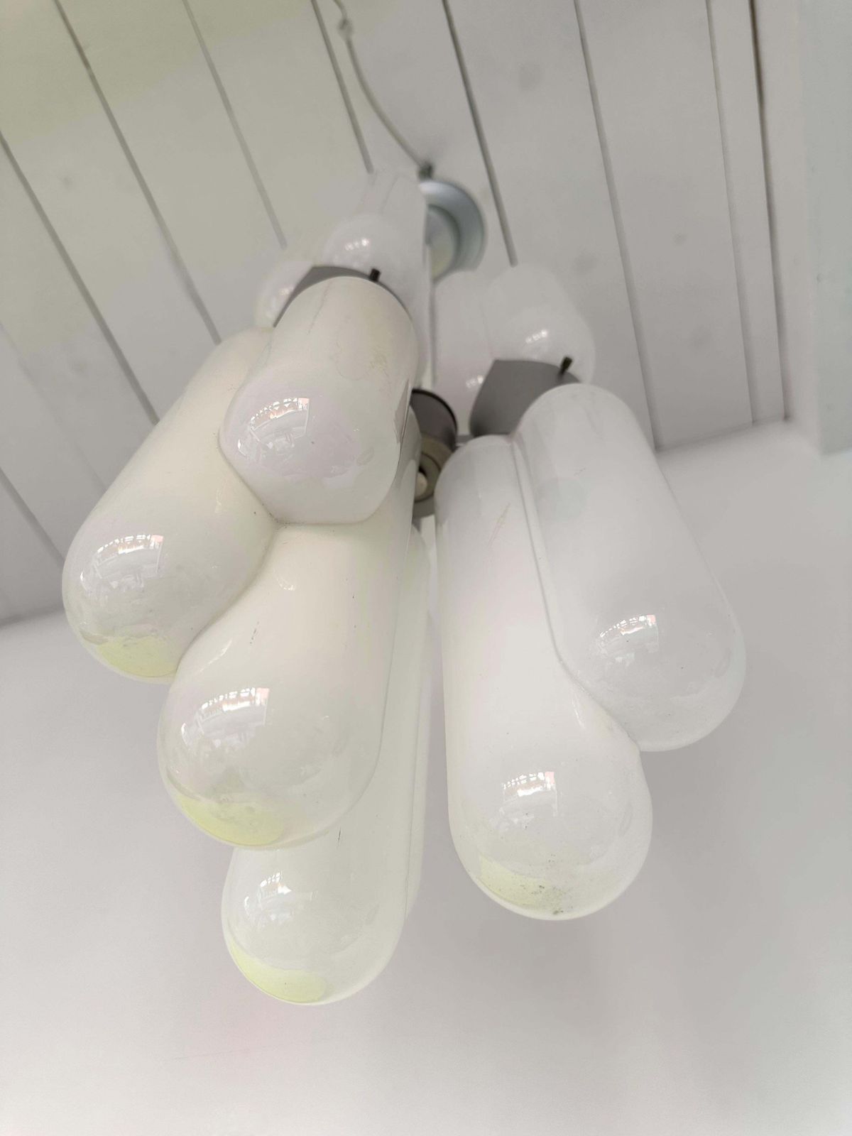 3849.0 Chandelier Torpedo Murano Glass Metal By Carlo Nason For Mazzega, Italy, 1970s photo