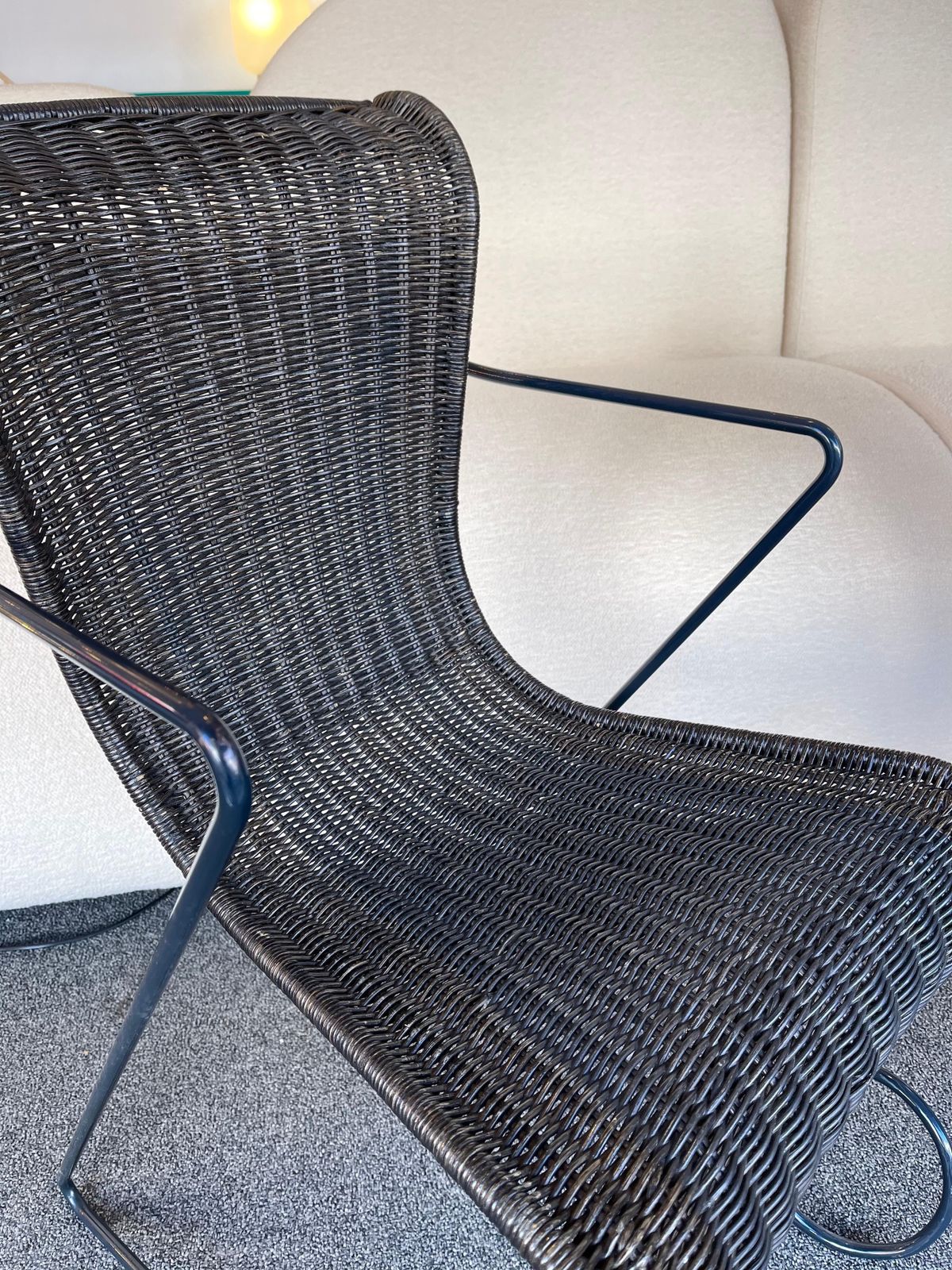 Set Of 4 Chairs Zigo Metal Rattan By Ron Arad For Driade, Italy, 1990s photo buy