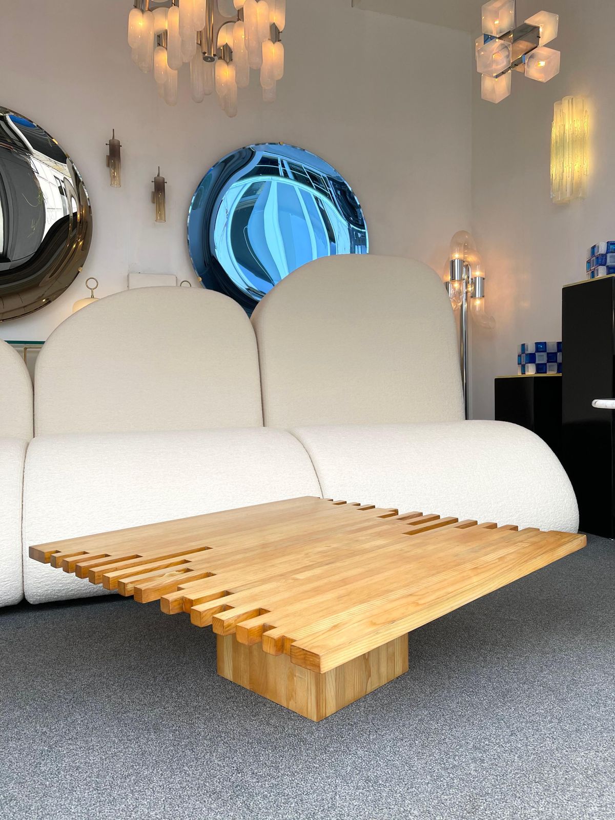 Italian Mid Century Modern Wood Coffee Table, Italy, 1970s photo vinterior