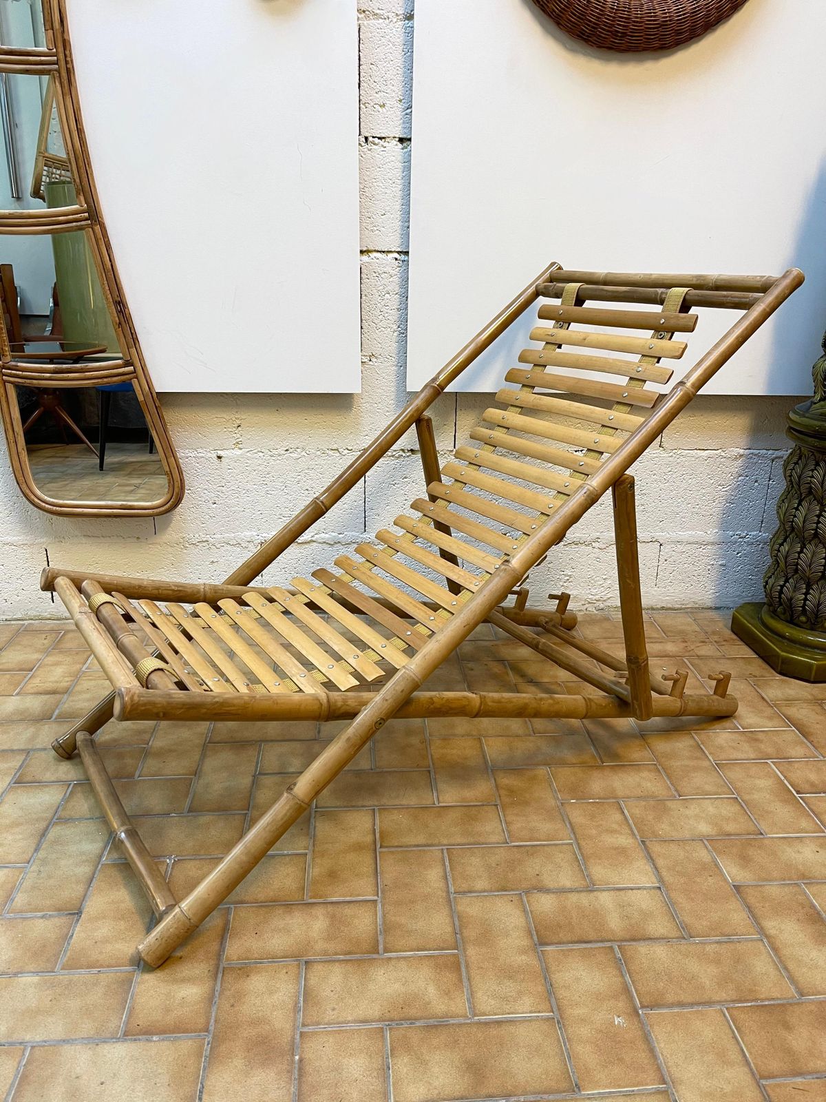 Furniture Bamboo Lounge Chair, Italy, 1980s photo