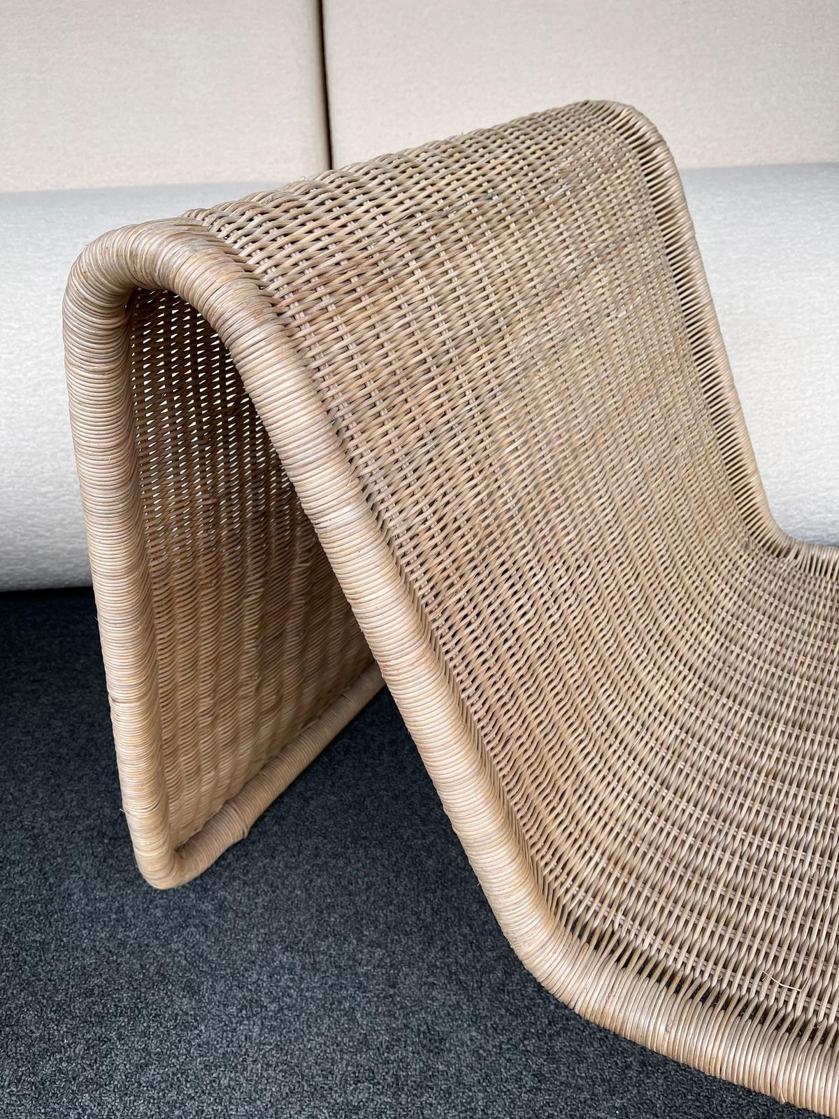 Rattan Slipper Chair, 1980s photo vintage