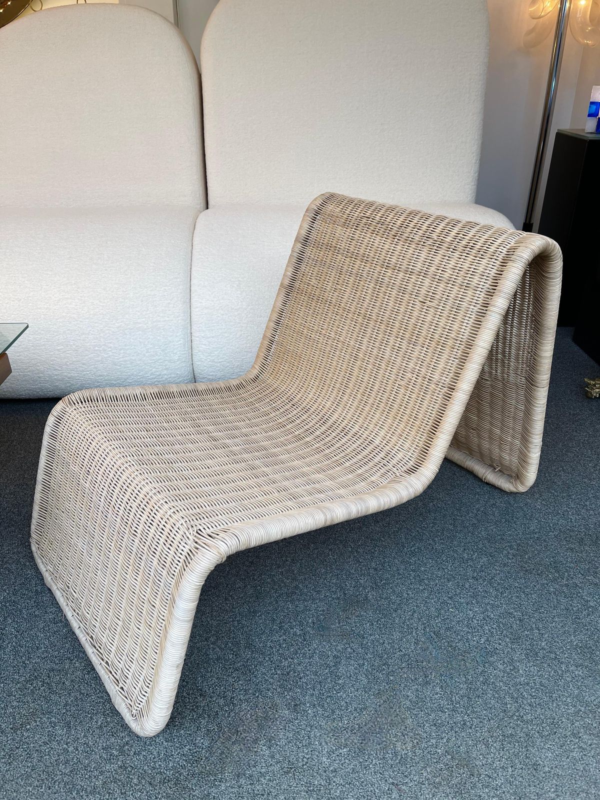 photo vinterior Rattan Slipper Chair, 1980s