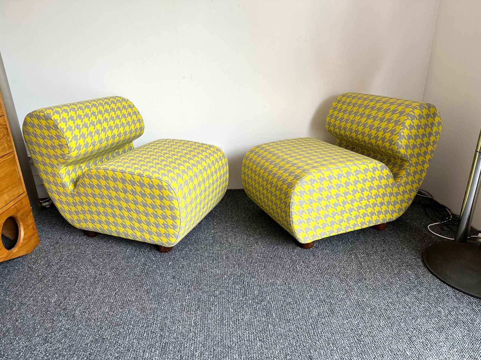 Mid Century Modern Pair Of Slipper Chairs P. Italy, 1970s photo for sale