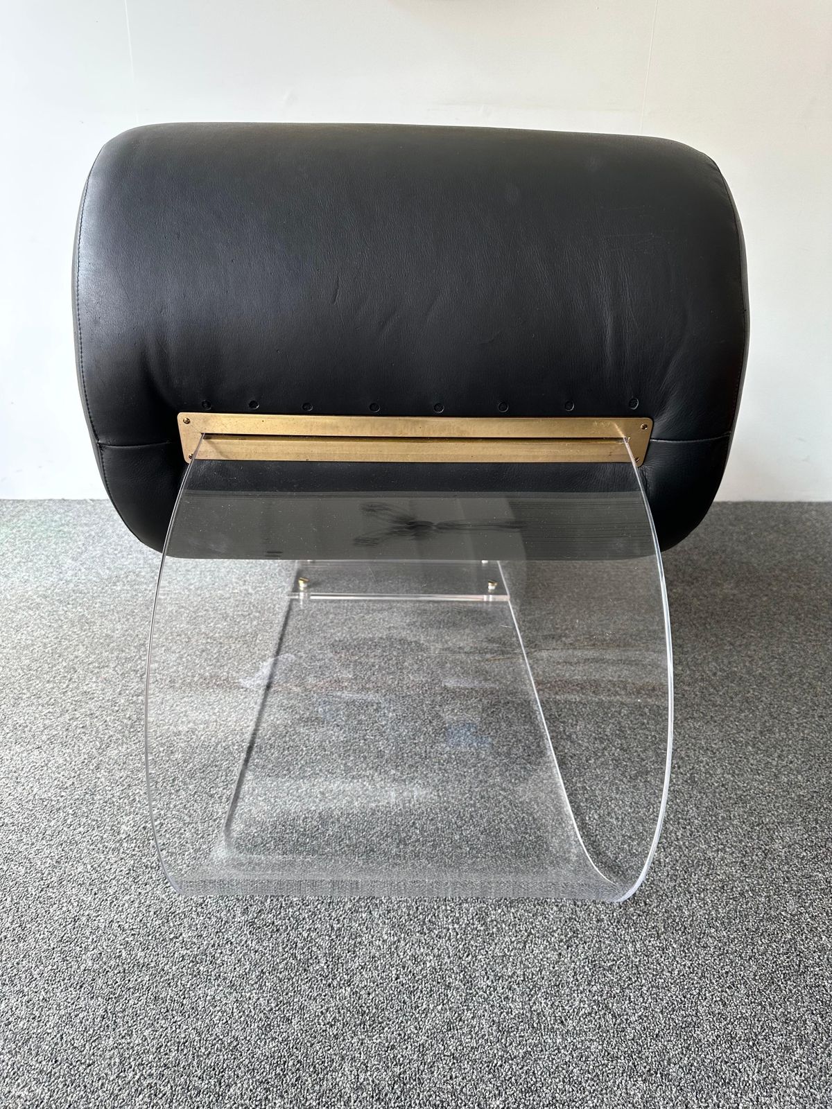 Space Age Pair Of Lucite Leather Slipper Chairs By Marzio Cecchi, Italy, 1970s photo buy