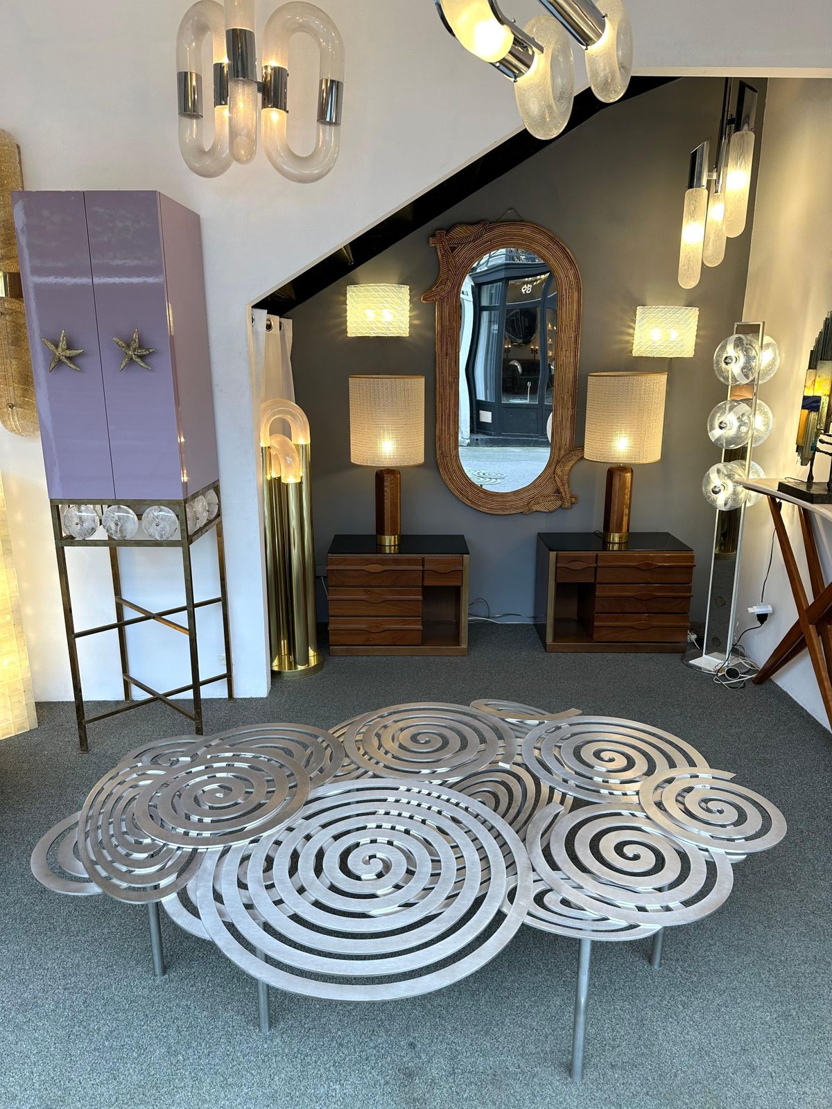 Contemporary Stainless Steel Spiral Coffee Table By Antonio Cagianelli, Italy photo furniture