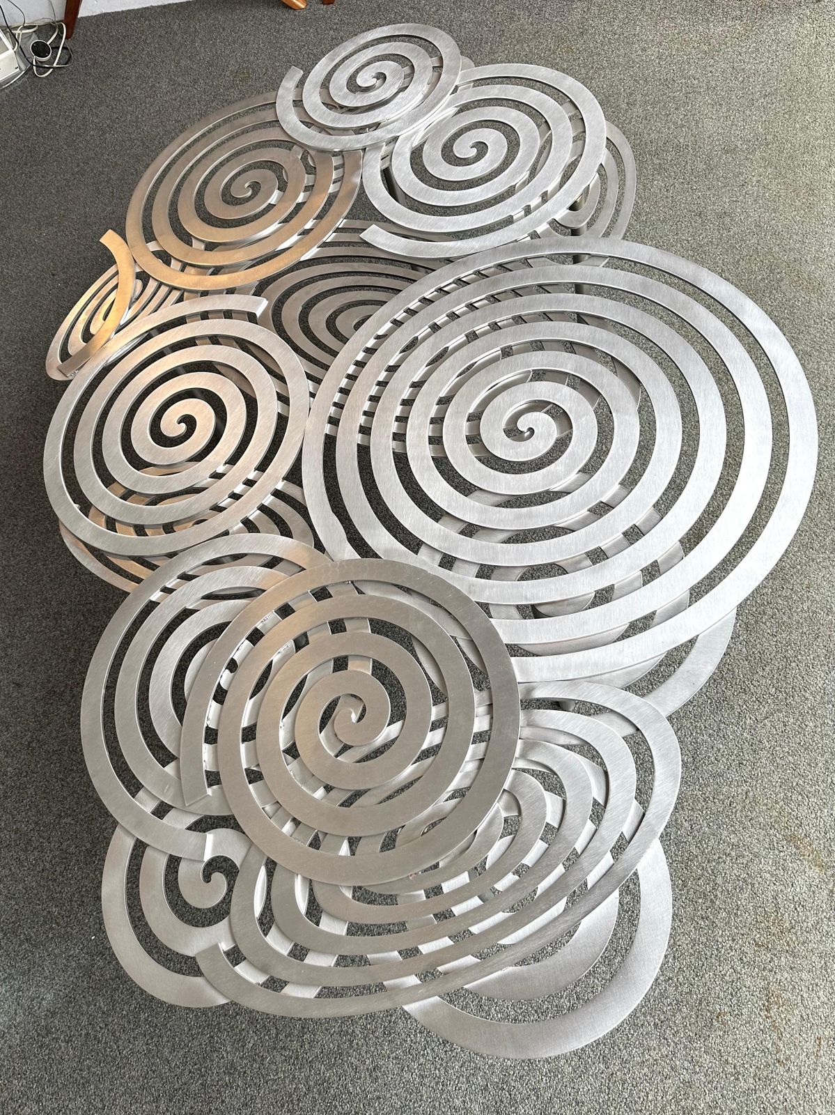 photo furniture Contemporary Stainless Steel Spiral Coffee Table By Antonio Cagianelli, Italy