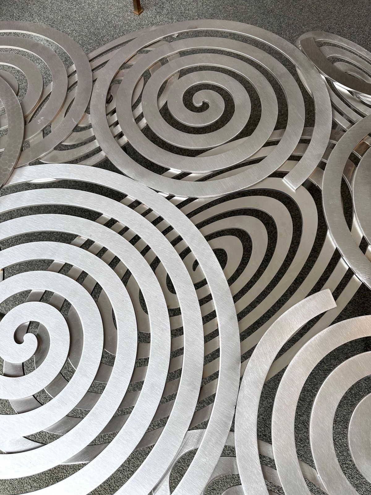 11118.0 Contemporary Stainless Steel Spiral Coffee Table By Antonio Cagianelli, Italy photo