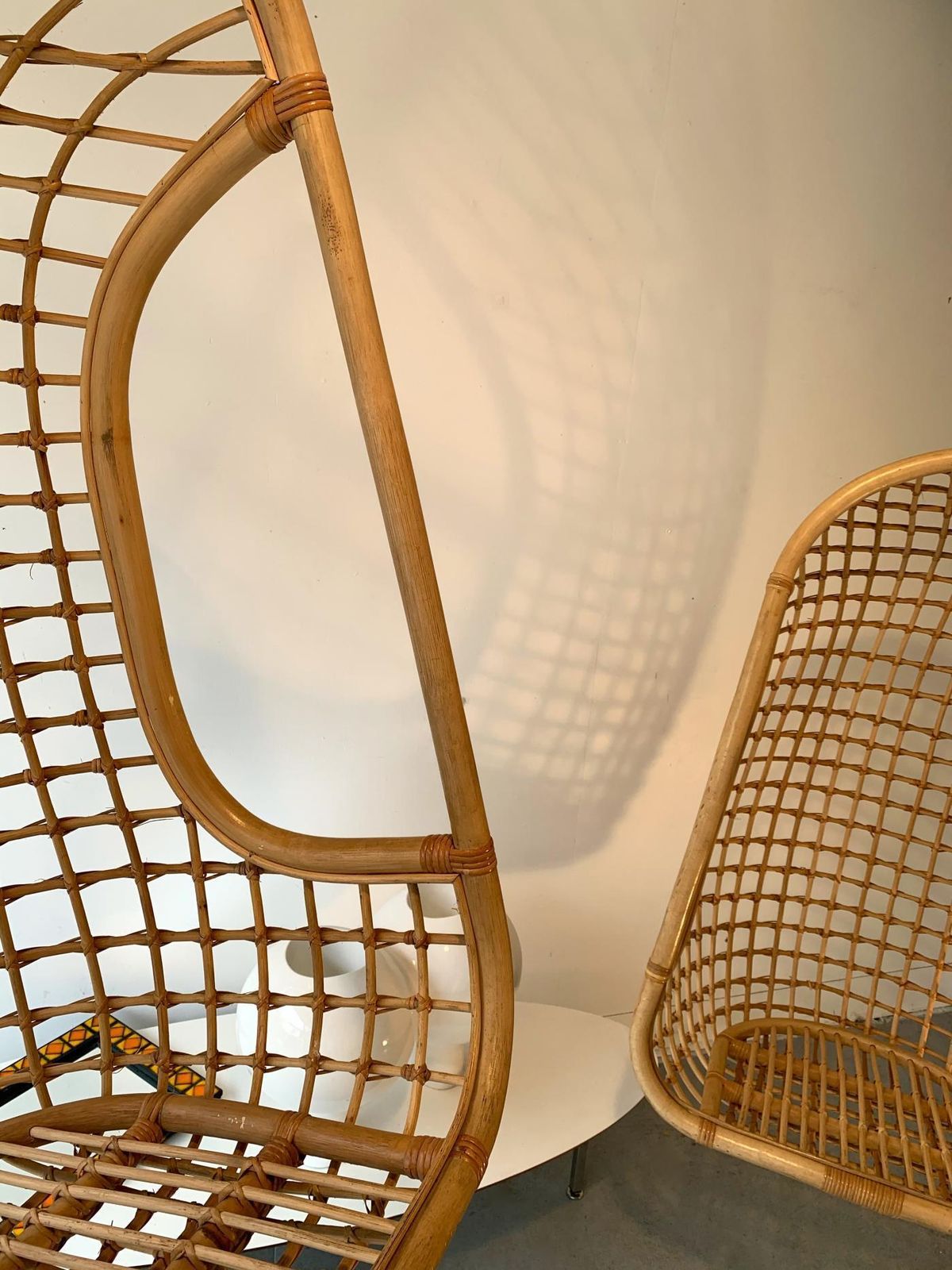 photo furniture Rattan Egg Cage Armchair, Italy, 1980s