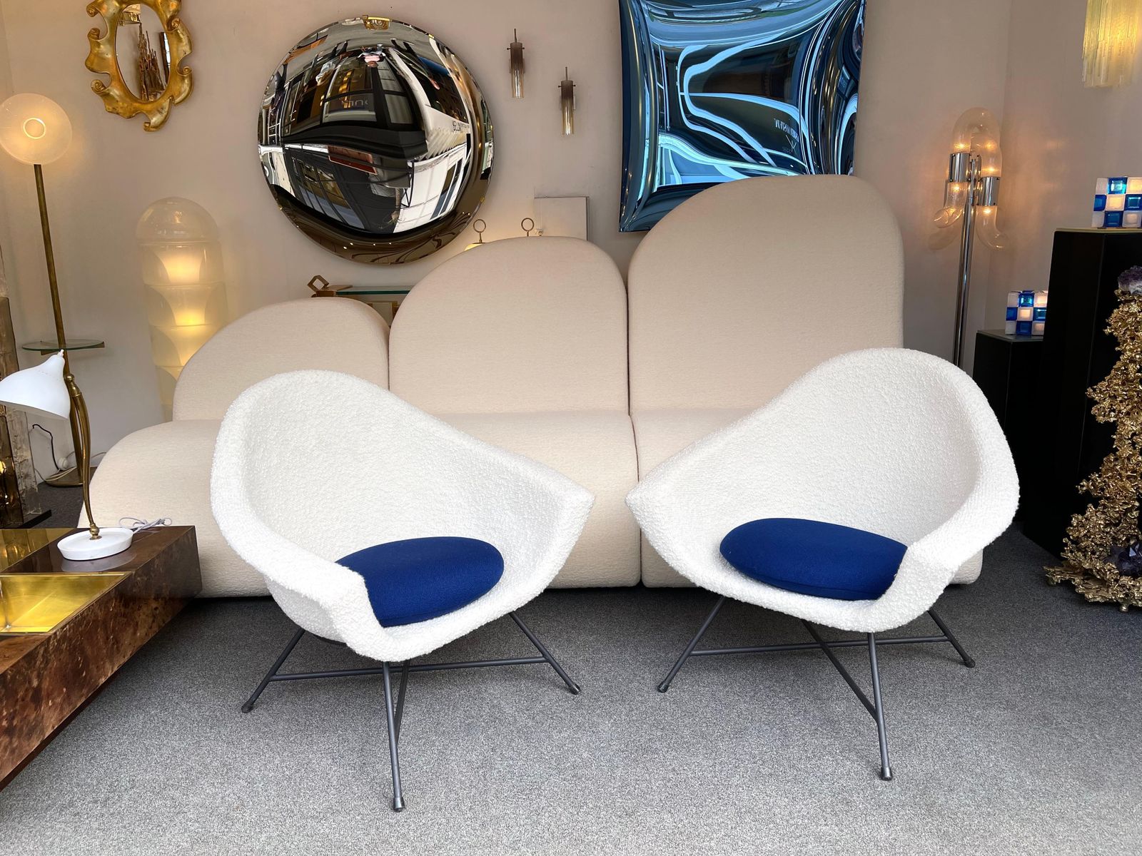 Pair Of Armchairs 58 By Dangles & Defrance For Burov. France, 1950s photo for sale