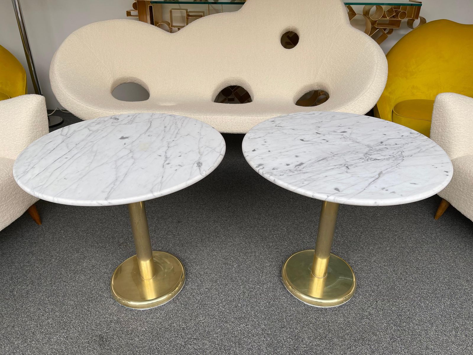 Pair Of Brass And Marble Side Table, Italy, 1970s photo 3164.0