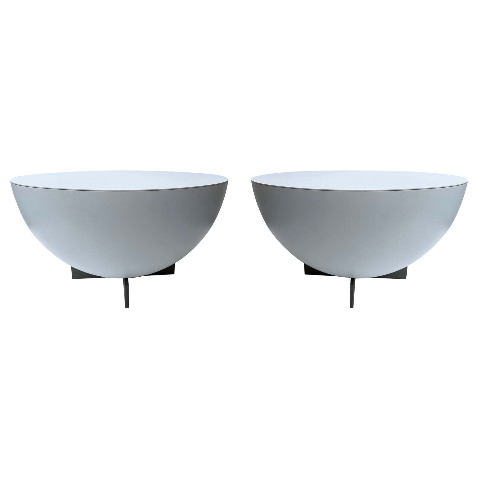 Pair Of Side Tables Lacquered Metal By Neil David. Netherland, 2000s