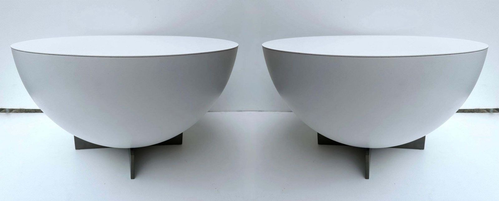 Pair Of Side Tables Lacquered Metal By Neil David. Netherland, 2000s photo buy