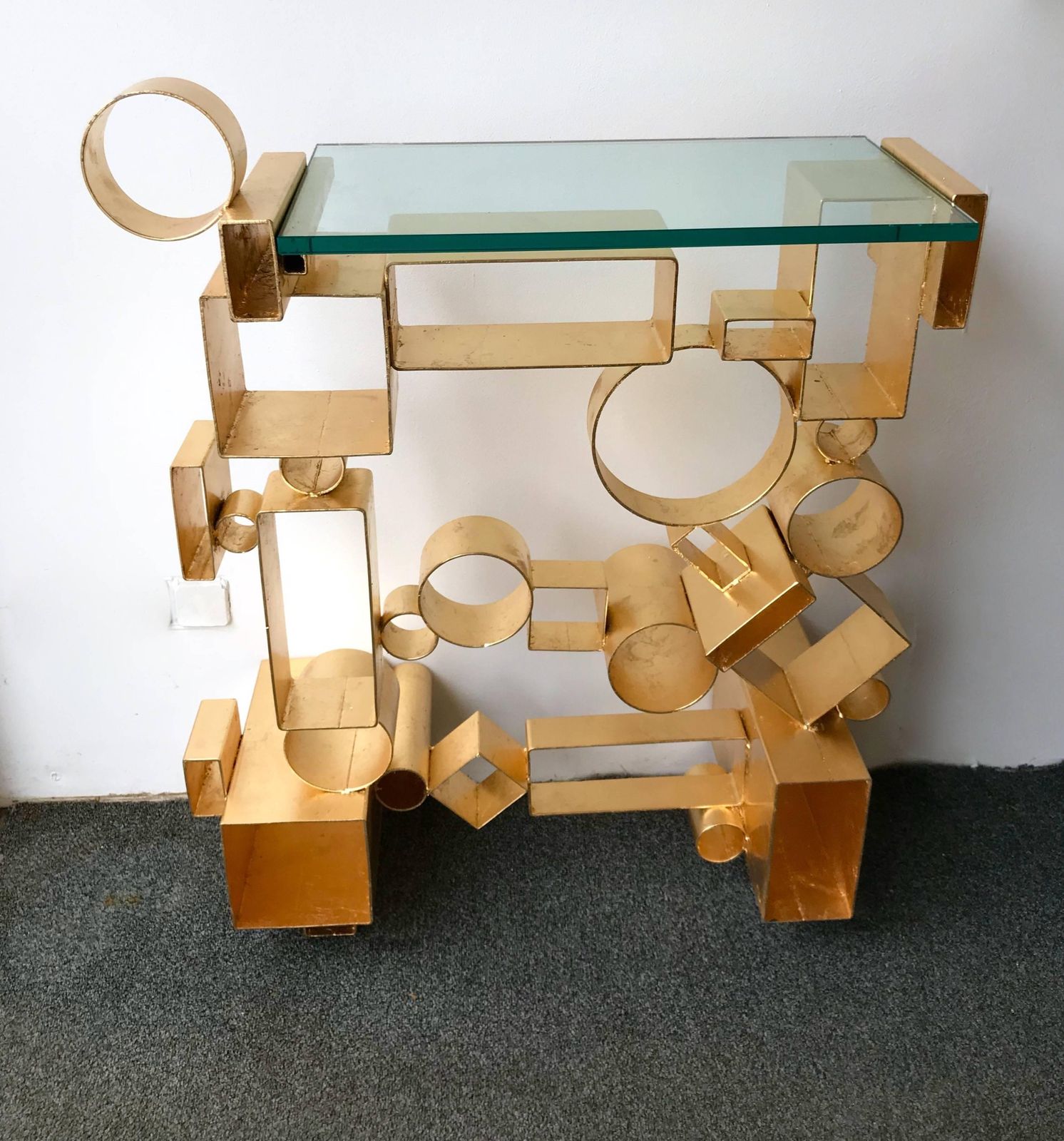 Contemporary Pair Of Console Geometry By Antonio Cagianelli, Italy photo vintage