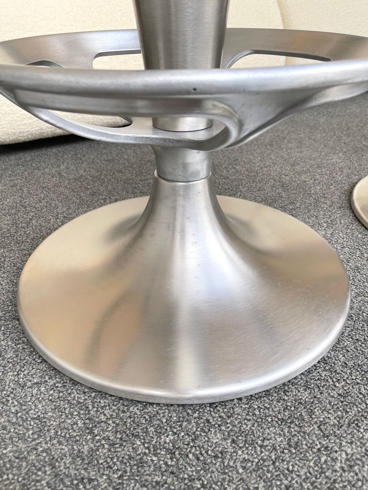 Pair Of Stainless Steel Metal Cone Bar Stools, Italy, 1990s photo Furniture