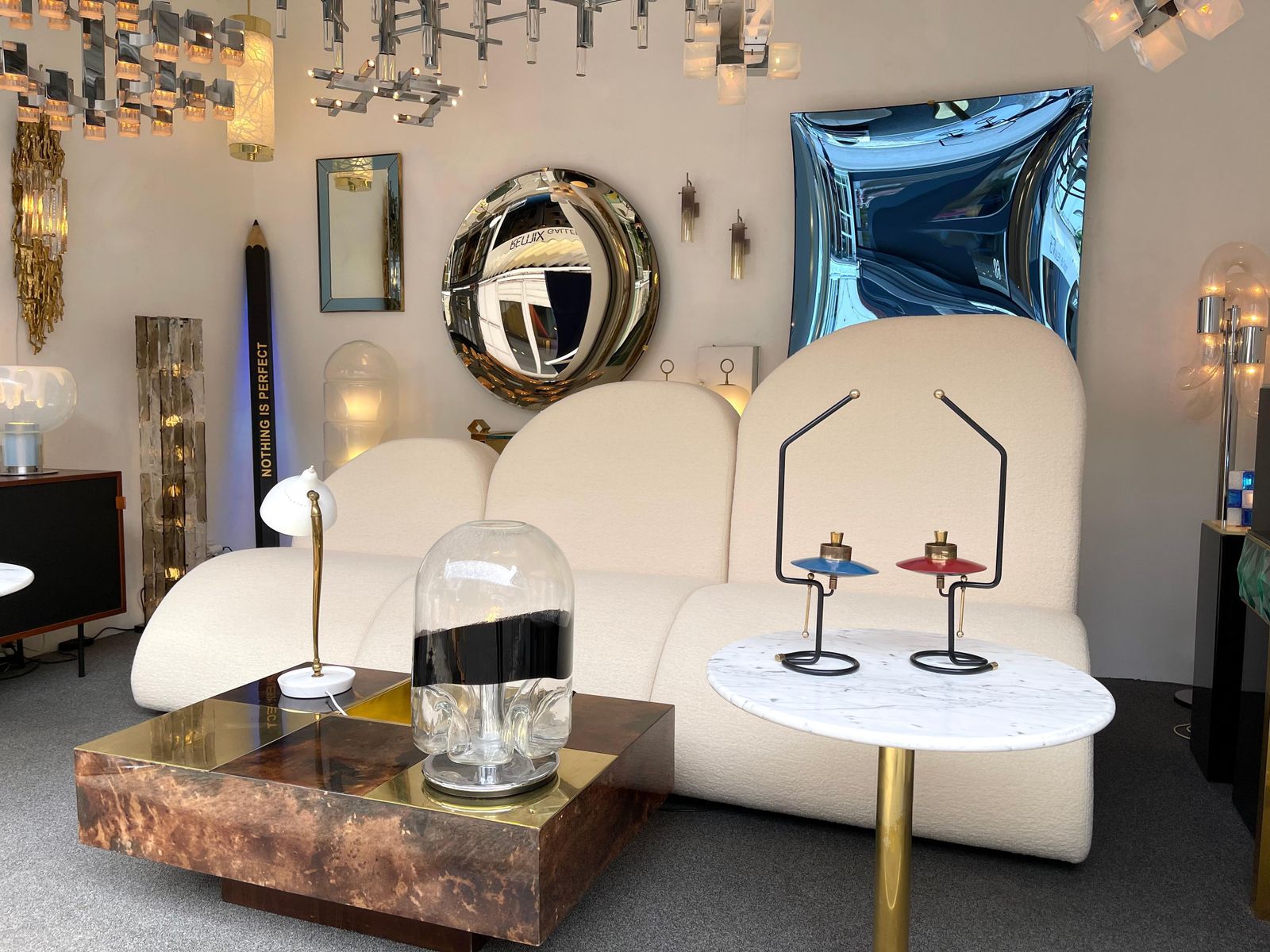 2566.0 Mid Century Pair Of Candle Holders Lacquered Metal And Brass. Italy, 1950s photo