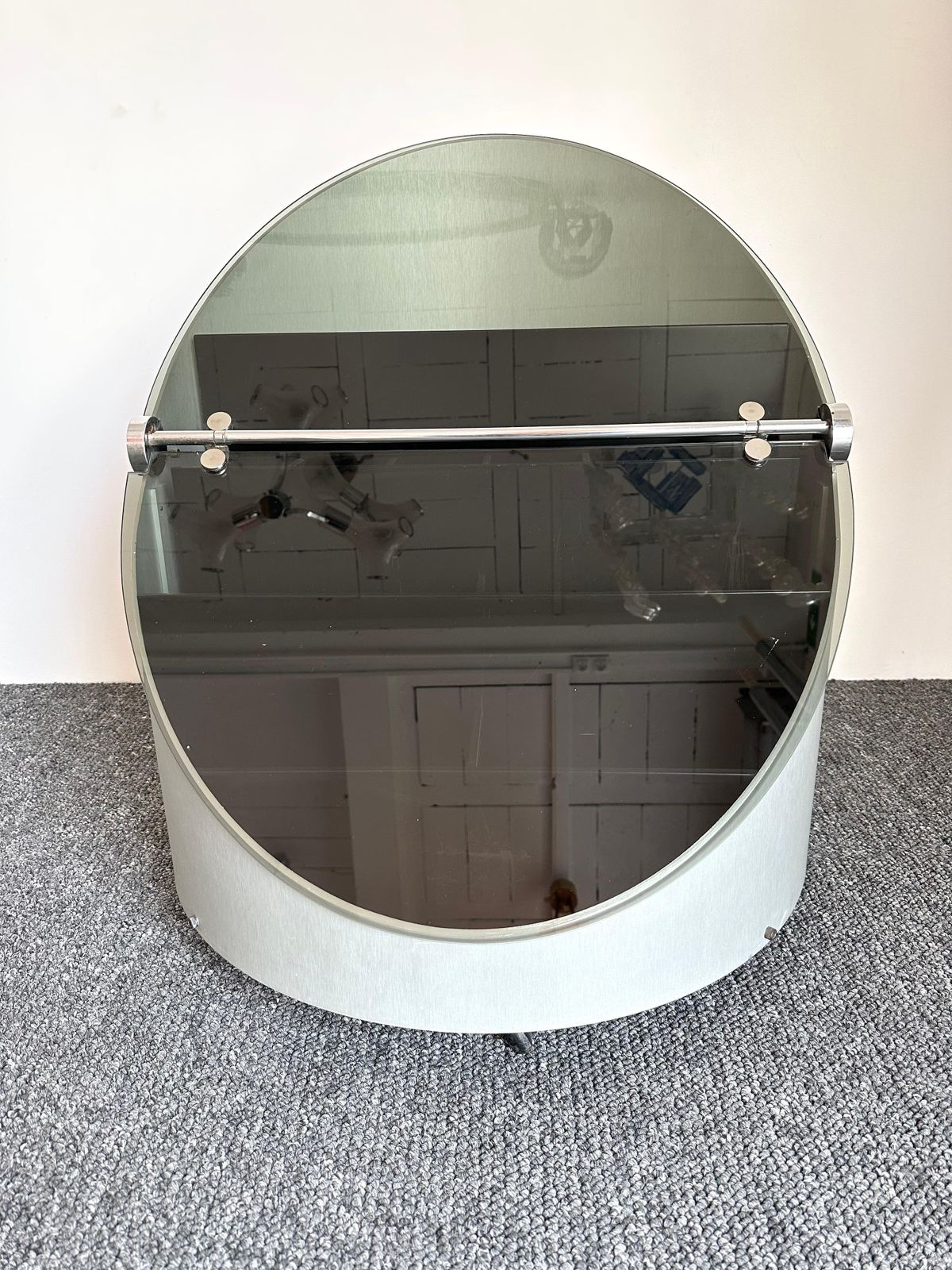Space Age Dry Bar Cart Stainless Steel And Glass, Italy, 1970s photo Furniture