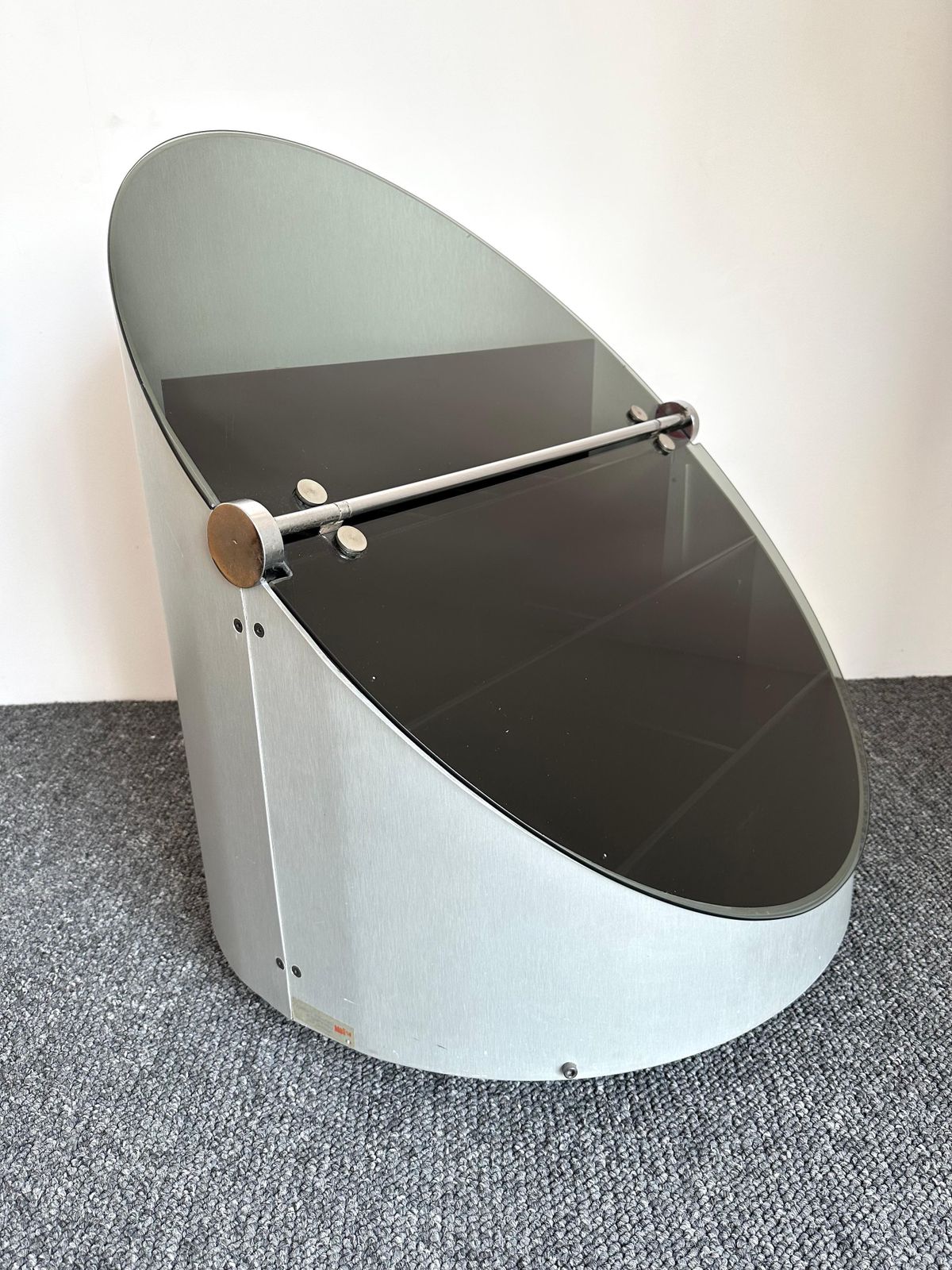 Space Age Dry Bar Cart Stainless Steel And Glass, Italy, 1970s photo 5131.0