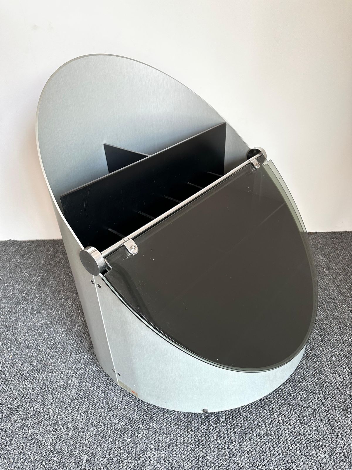 photo furniture Space Age Dry Bar Cart Stainless Steel And Glass, Italy, 1970s