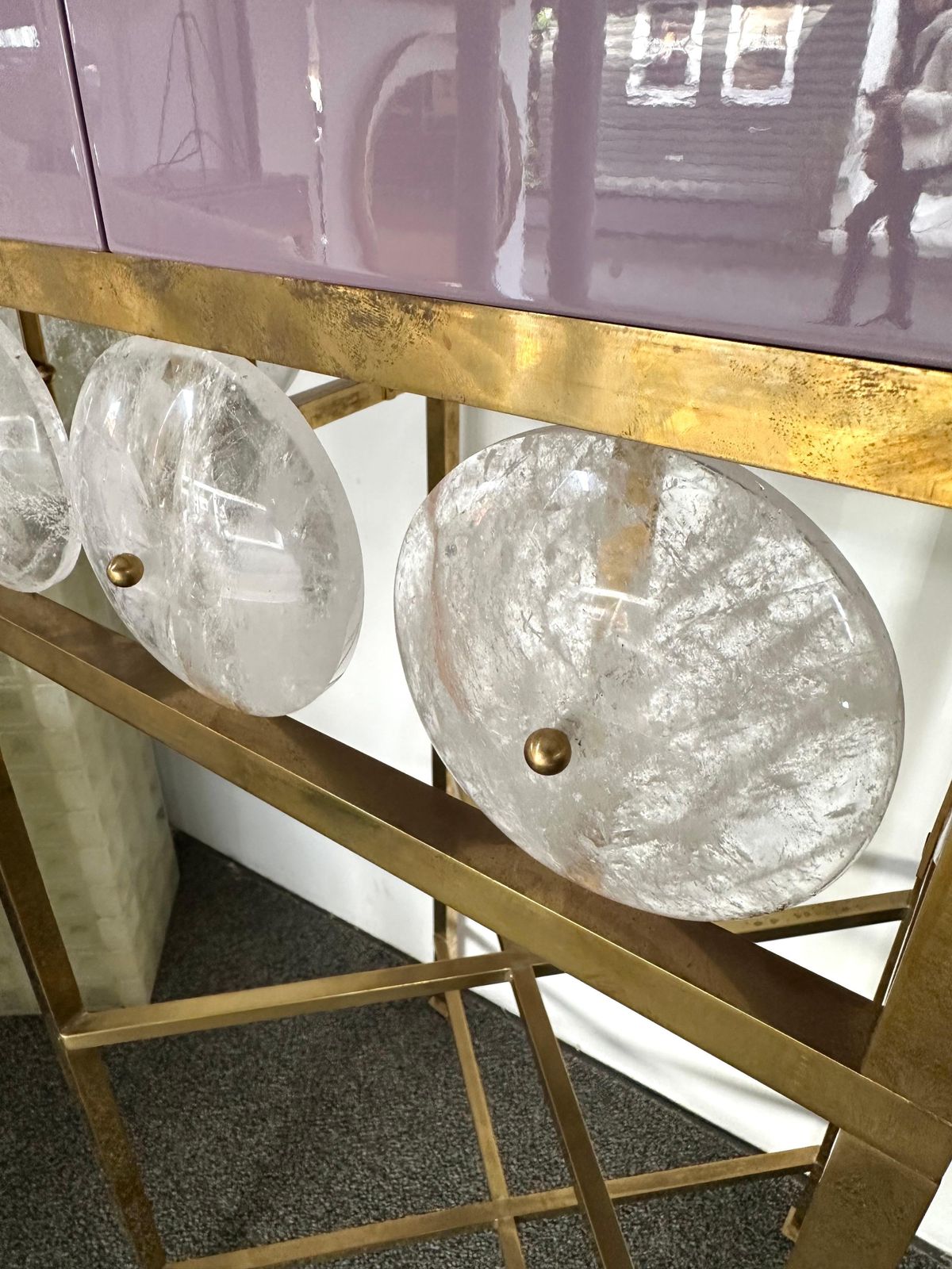 photo vinterior Contemporary Lacquered Brass Starfish And Rock Crystal Cabinet. Italy