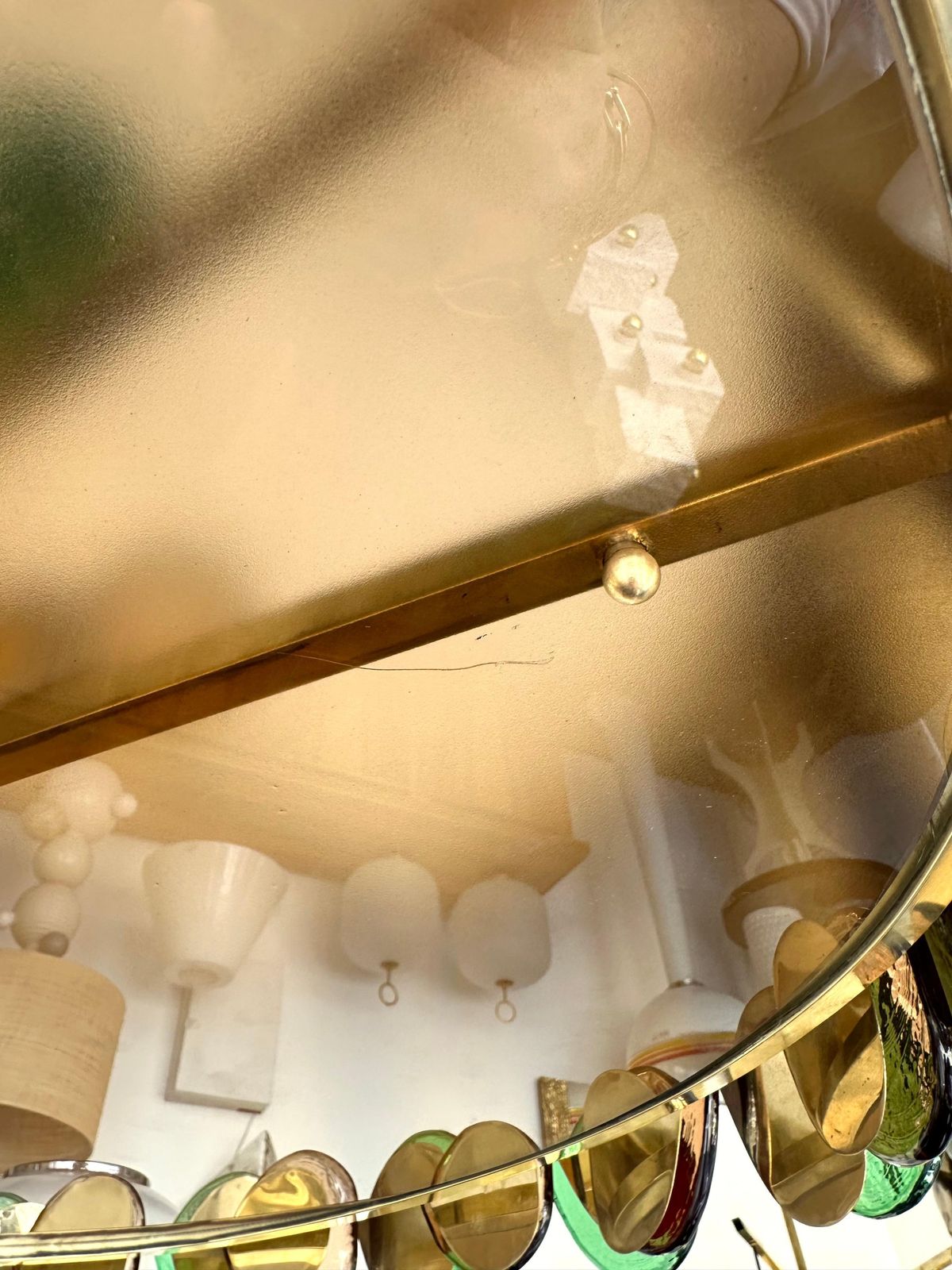 photo vinterior Contemporary Chandelier Brass And Murano Glass Blade, Italy