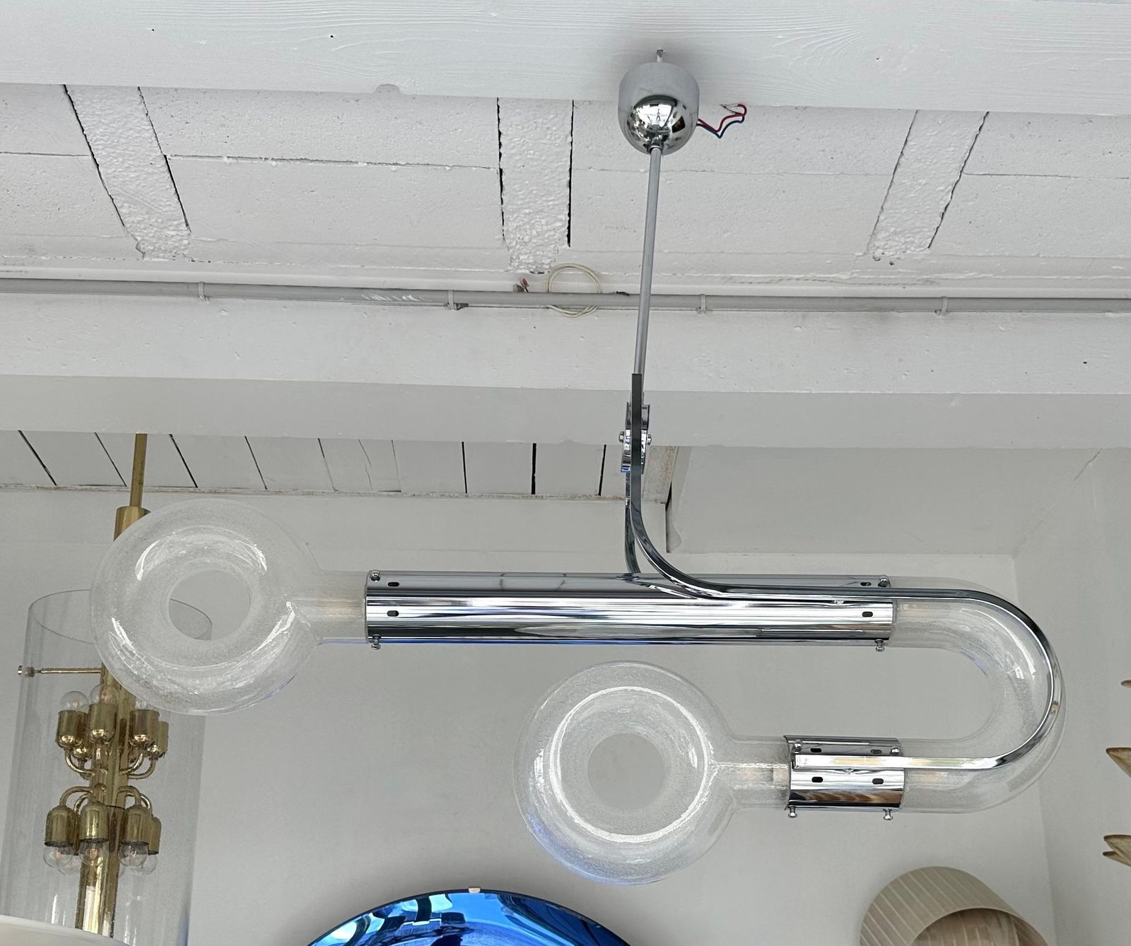 photo furniture Chandelier Murano Glass And Metal By Aldo Nason For Mazzega, Italy, 1970s
