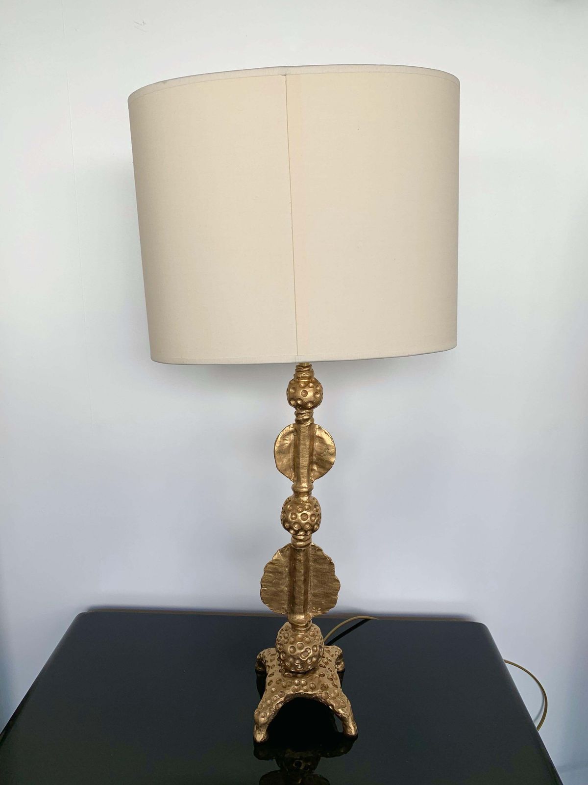 Gilt Metal Bronze Lamp By Mathias For Fondica, France, 2000s photo vinterior